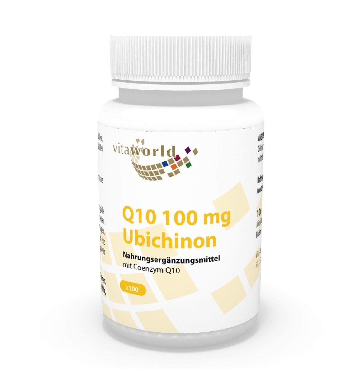 Vita World Coenzyme Q10 100mg Ubiquinone 100 Capsules High Bioavailability Made in Germany