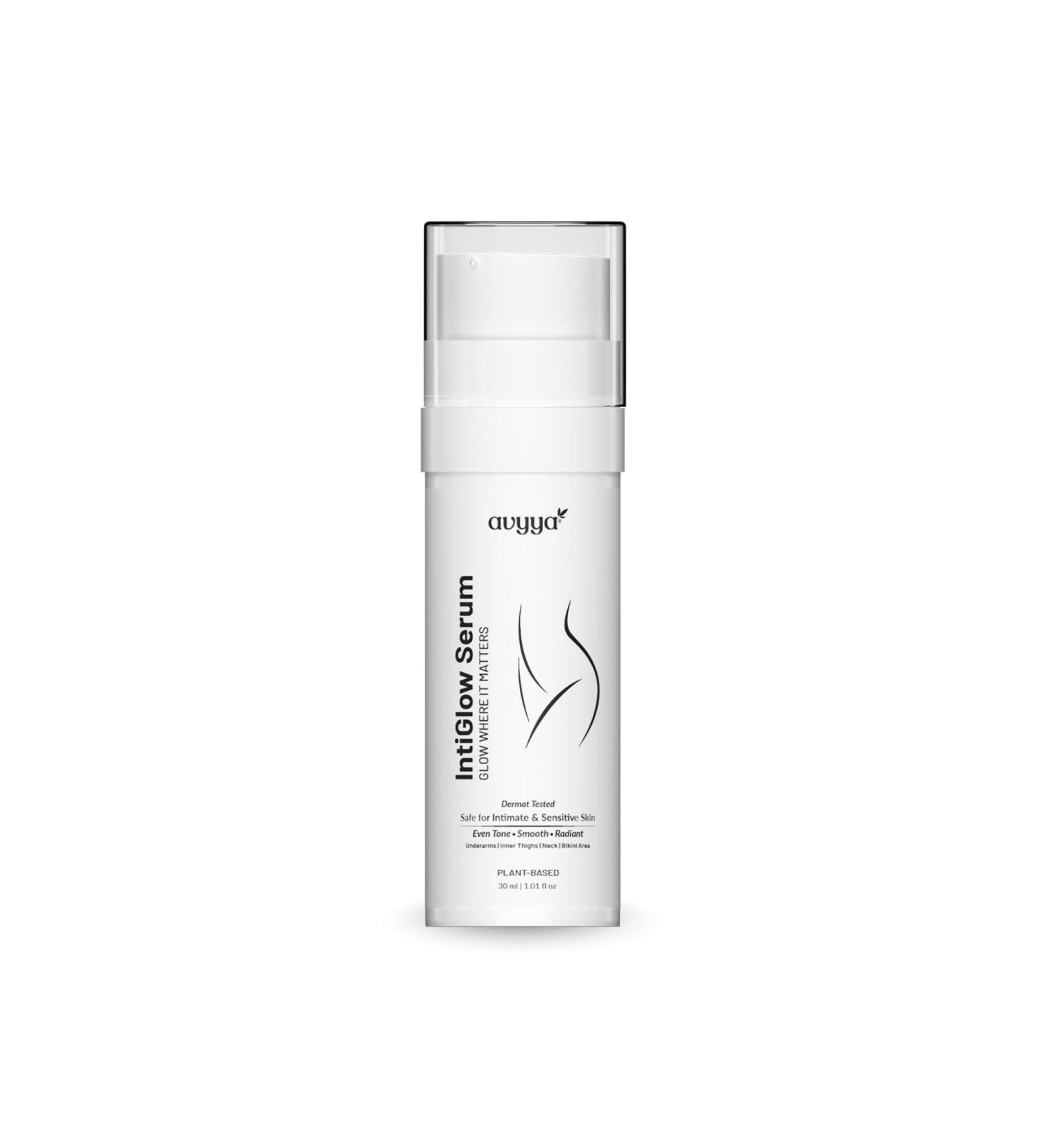 Avyya Intiglow Brightening Serum for Sensitive Areas Underarms Inner Thighs and Bikini Area | Reduces Dark Spots Evens Skin Tone & Adds Natural Radiance |Plant-Based - 1.01 fl oz - Buy Online on GoSupps.com