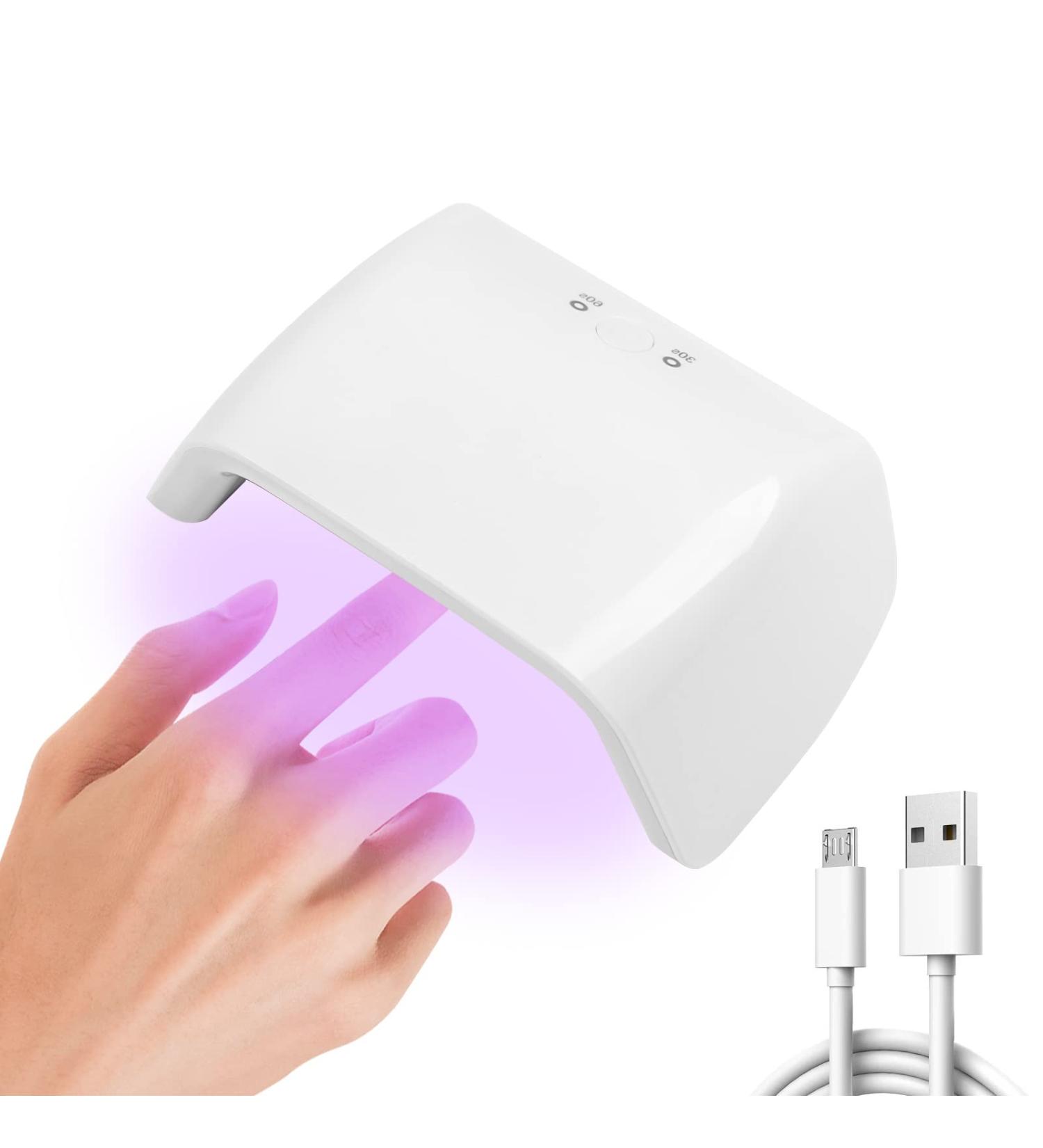ANGNYA 30W UV Nail Lamp for Gel Nails - Professional Nail Dryer with 2 Timers - Portable UV Lamps for Nail Art at Home and Salons (White) - Buy Online on GoSupps.com