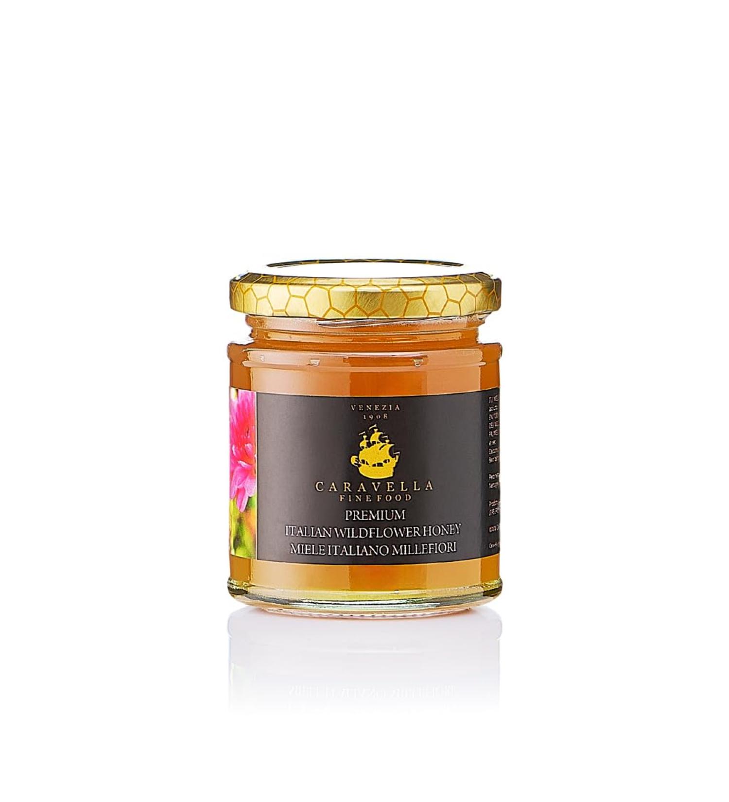 Caravella Fine Food - Italian Creamy Wildflower Honey 250g - Floral Rich Fragrant Well Balanced - Pure Raw Unpasteurized Honey - 100% Italian - For Digestive Health - Buy Online on GoSupps.com