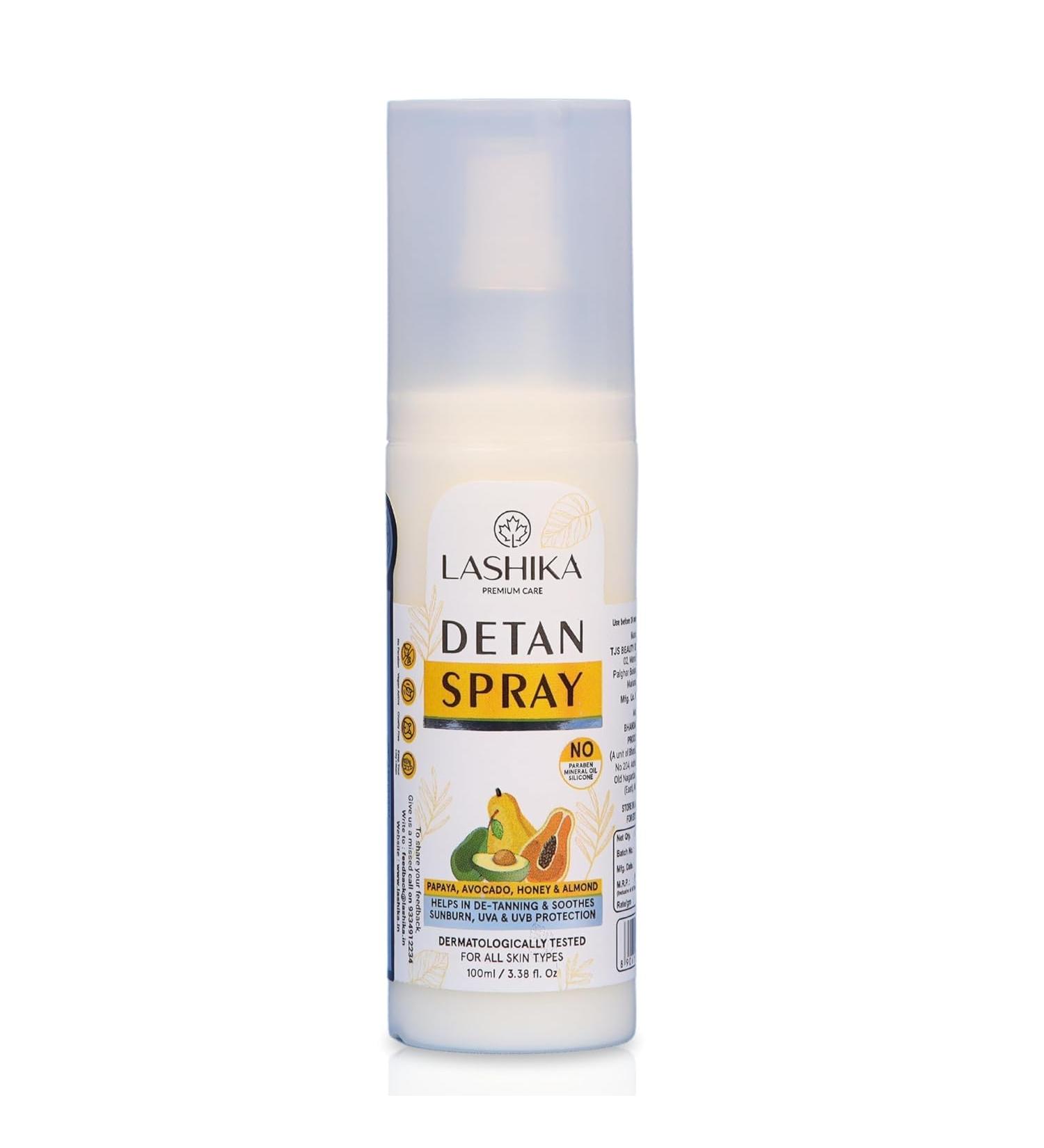 De-tan Spray with Papaya Avocado & Honey | Soothes Sunburn & Protects from UVA/UVB | Anti-Aging & Moisturizes Dry Skin - 100ML - Buy Online on GoSupps.com
