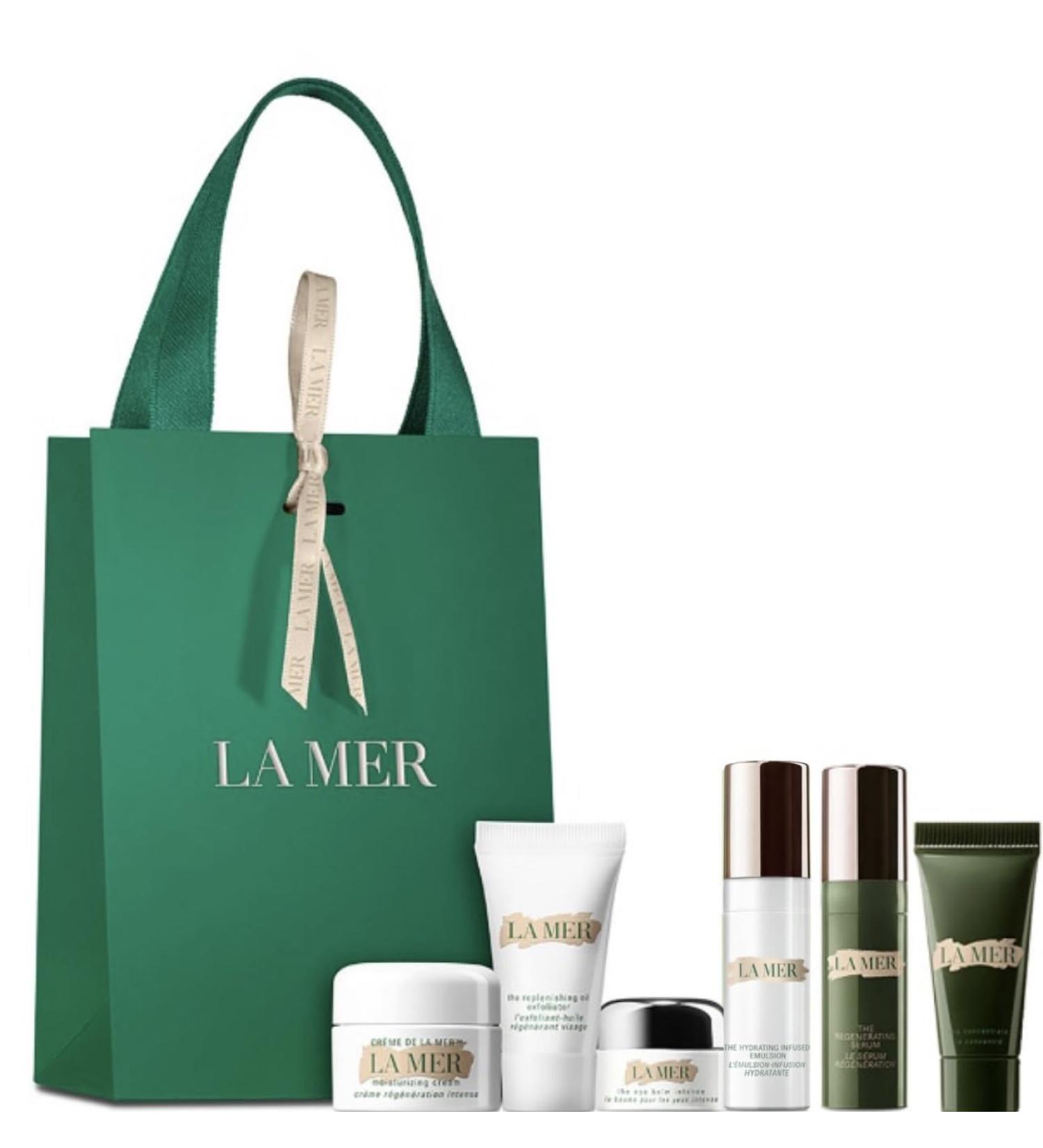 La Mer Skincare Travel Size Gift Set Lifting and Firming Mask Regenerating Serum The Eye Concentrate Treatment Lotion
