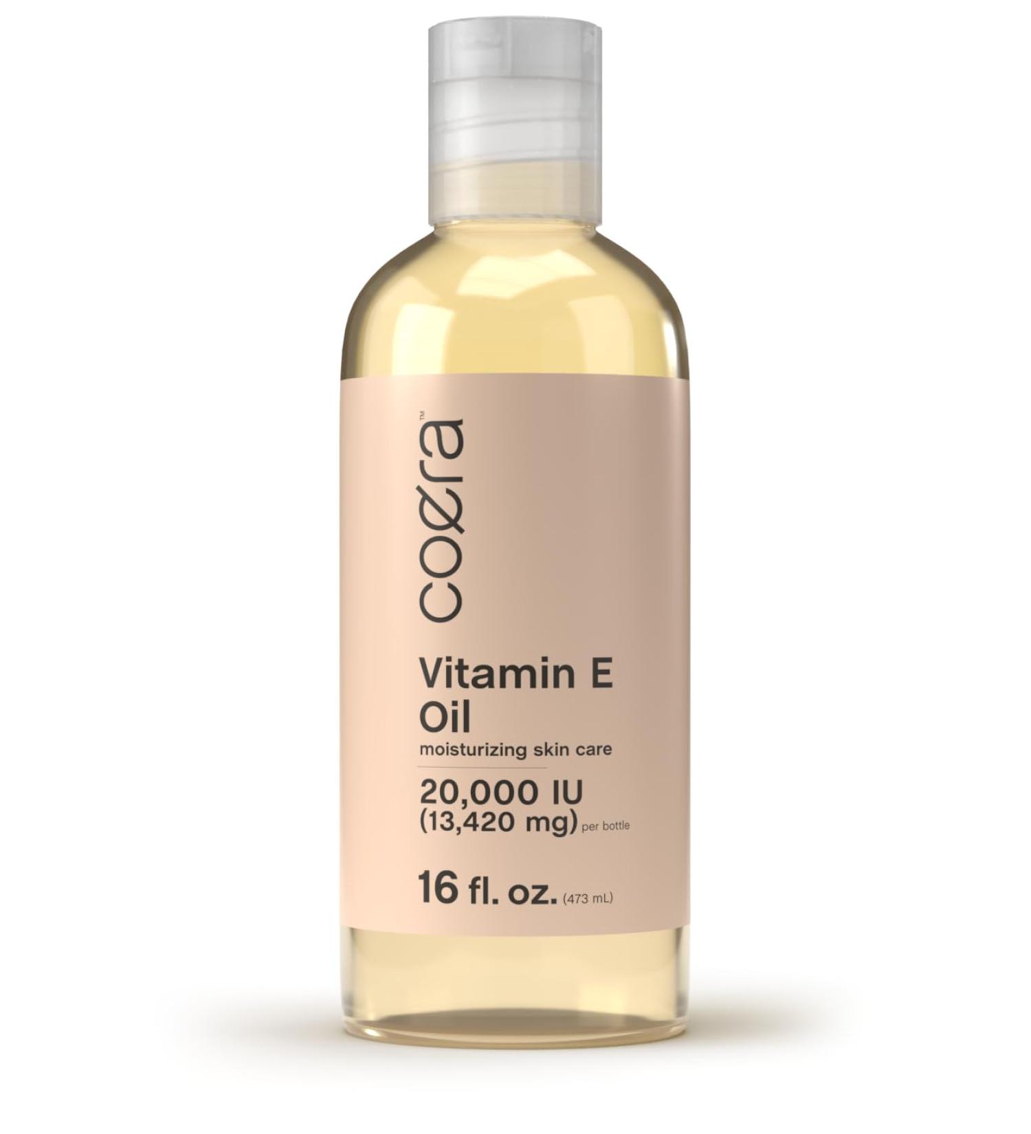 Vitamin E Oil 20 000 IU - Moisturizing & Hydrating | 16 fl oz for Skin Face Hands & Body | Paraben SLS & Fragrance Free - Buy Online on GoSupps.com