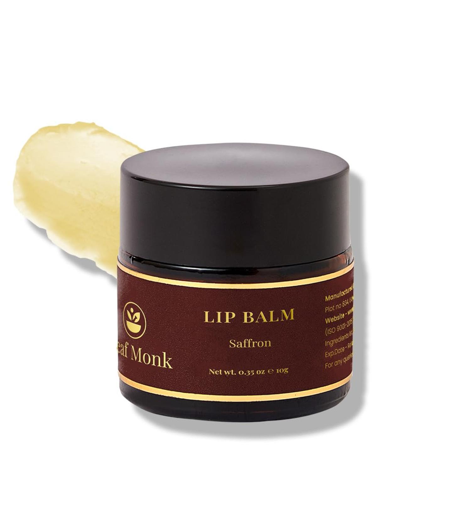 Leaf Monk Ayurvedic Lip Balm with Saffron for Hyperpigmentation - 10g - Buy Online on GoSupps.com