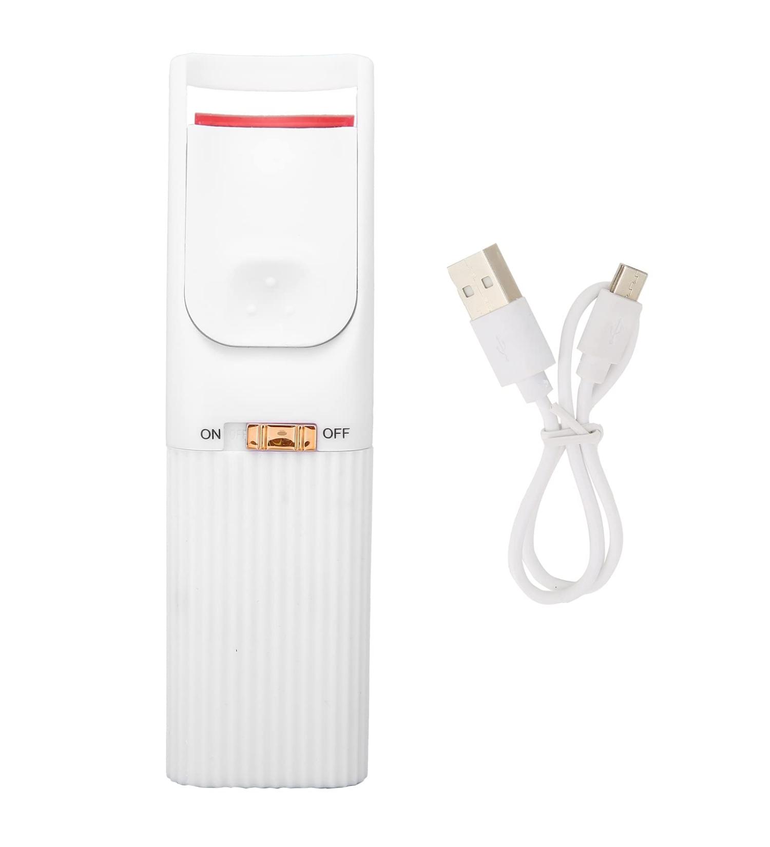 Sunicon Heated Eyelash Curler Handheld USB Intelligent Temperature Control Quick Preheating Ergonomic Design Heated Lash Curler for Women Quick Makeup (White) - Buy Online on GoSupps.com