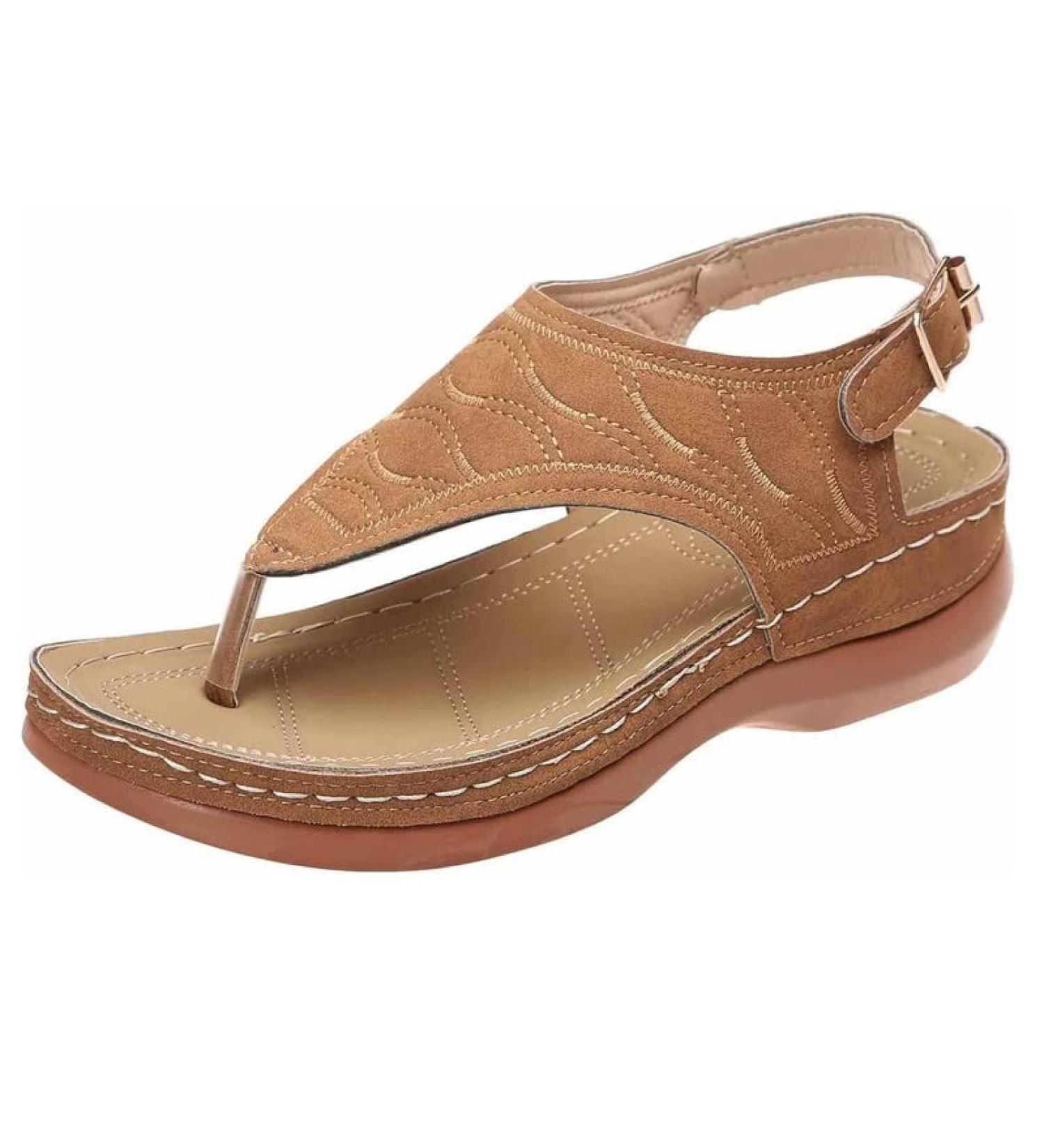 Women's Orthopedic Arch Support Sandals - Beige Diabetic Flip Flops by Aerothotic - Buy Online on GoSupps.com