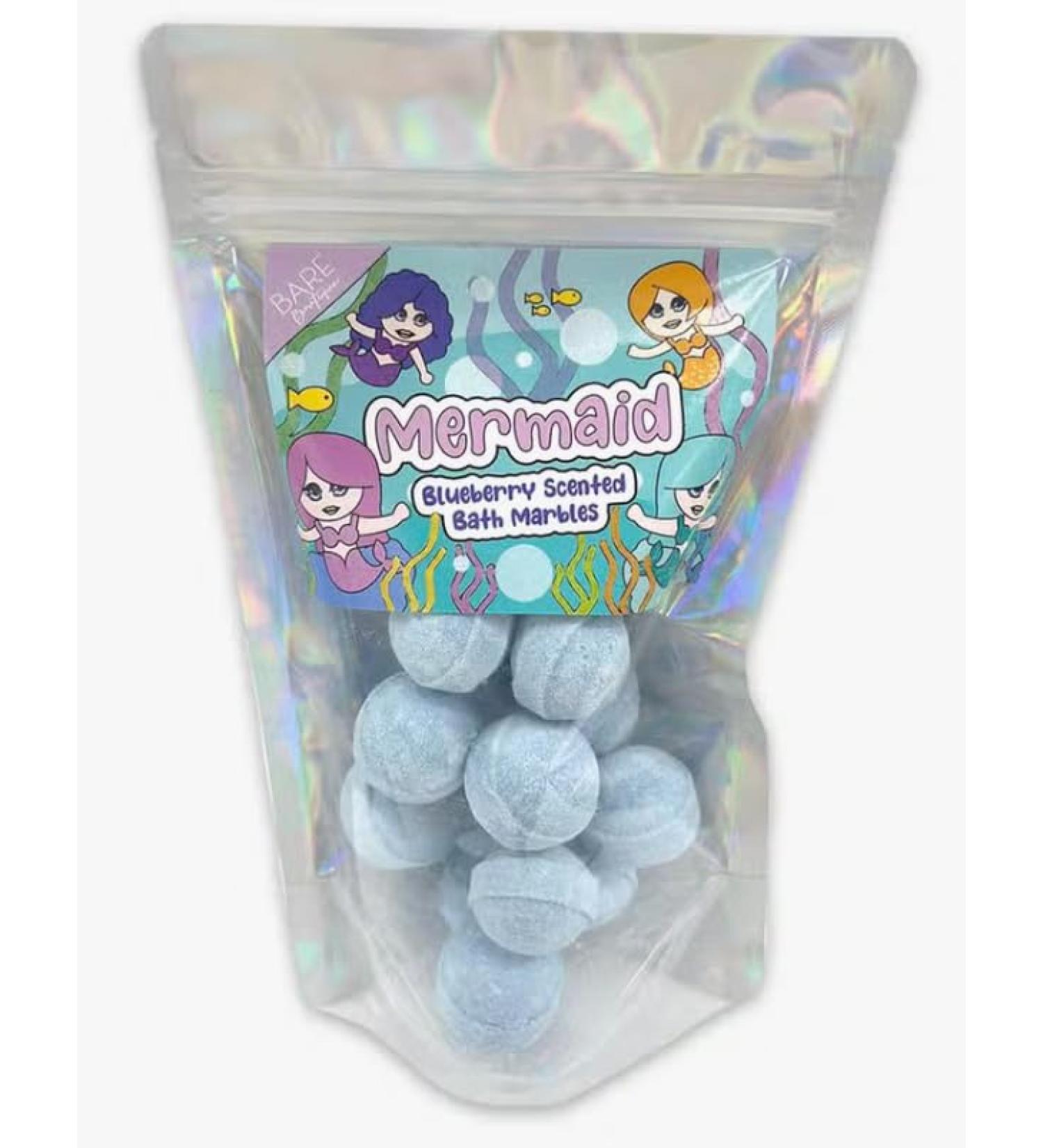 Mermaid Bath Bombs. 12 Blueberry Scented Mini Bath Bombs. Ideal Stocking Filler Secret Santa. Mermaid Themed Gift. Mermaid Blueberry