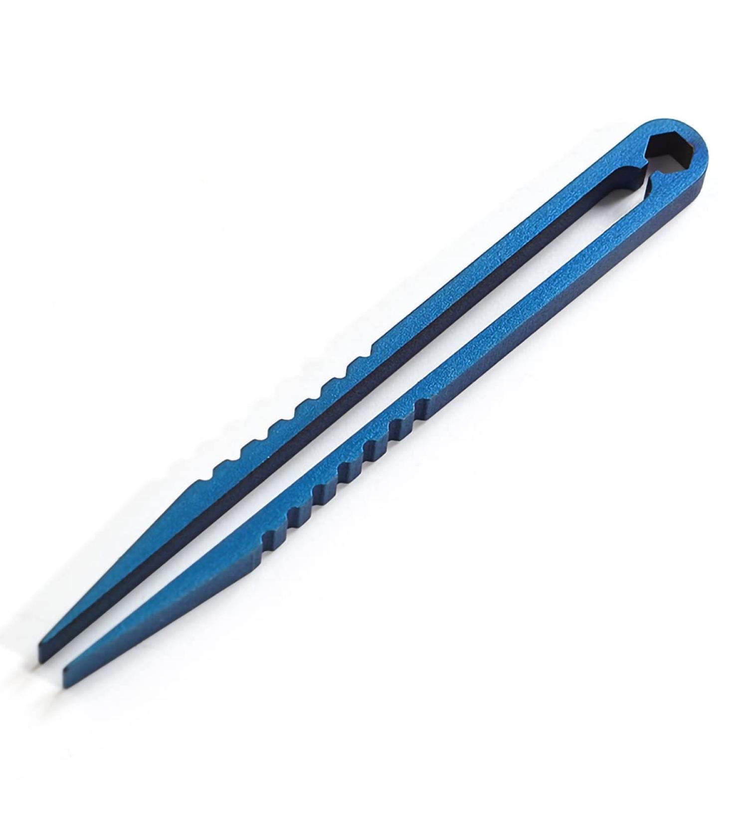 Portable Tweezer Mini Titanium Alloy Tweezer EDC Stainless Steel Tweezers Outdoor Tool for Travel Camping Home Mountaineering for Hobby Electronics Model Making or Travel Hiking(Blue). - Buy Online on GoSupps.com