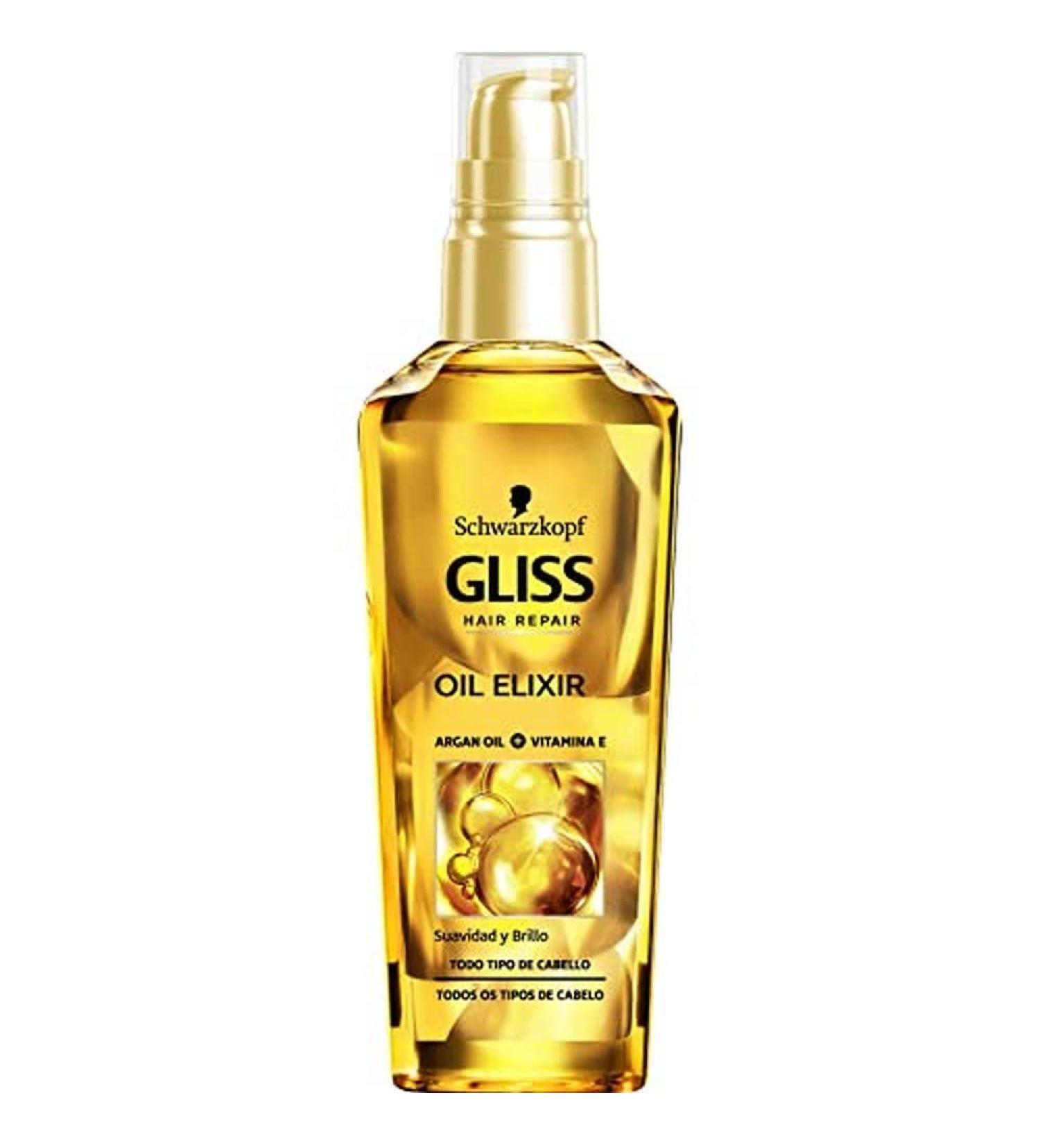 Schwarzkopf Gliss Daily Elixir Oil - 3 x 75ml - Nourishing Hair Oil for Nutrition and Shine - Buy Online on GoSupps.com