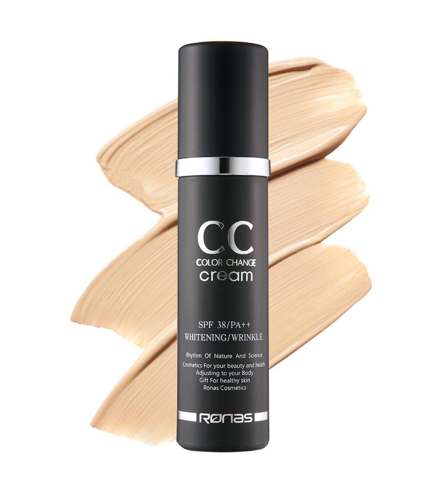Ronas CC Color Change Cream SPF38 PA+++ | UV Protection Sunscreen Foundation | Korean Aesthetic Cosmetics 1.69 Fl oz - Buy Online on GoSupps.com