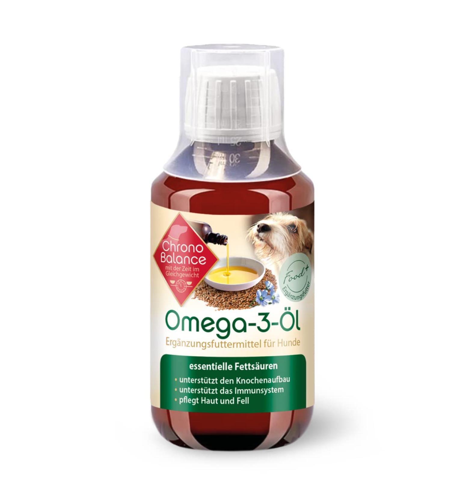 ChronoBalance Omega-3 Flaxseed and Salmon Oil for Dogs Natural Food Supplement Nourishes Skin and Coat and Supports the Immune System with Measuring Cap (100 ML) - Buy Online on GoSupps.com