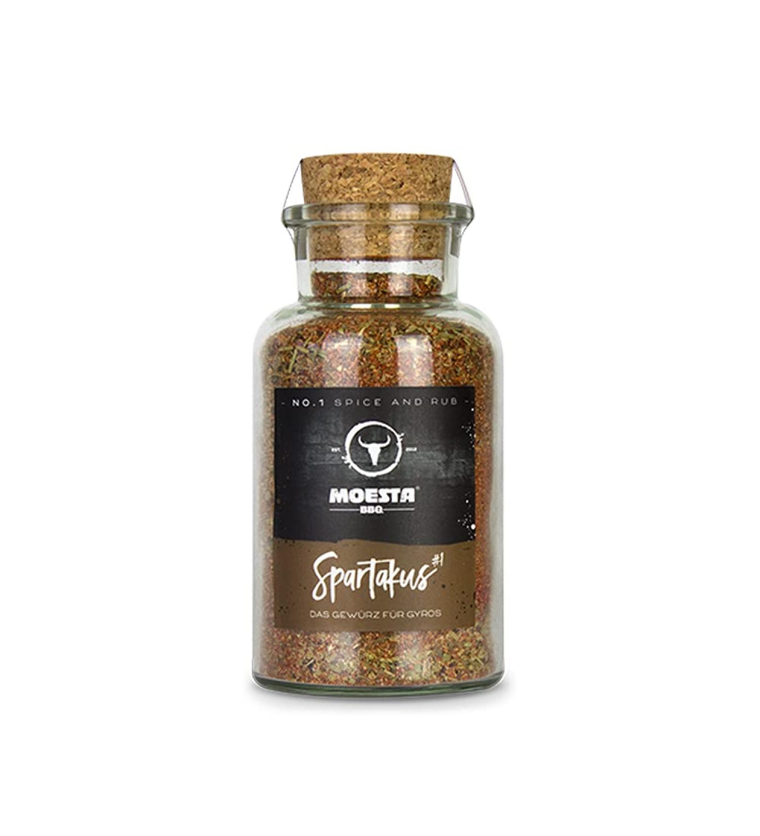 MOESTA BBQ EST. 2012 MOESTA-BBQ Spartakus No.1 10627 Greek Barbecue Spice Mix with Anchor 180 g Glass Capacity