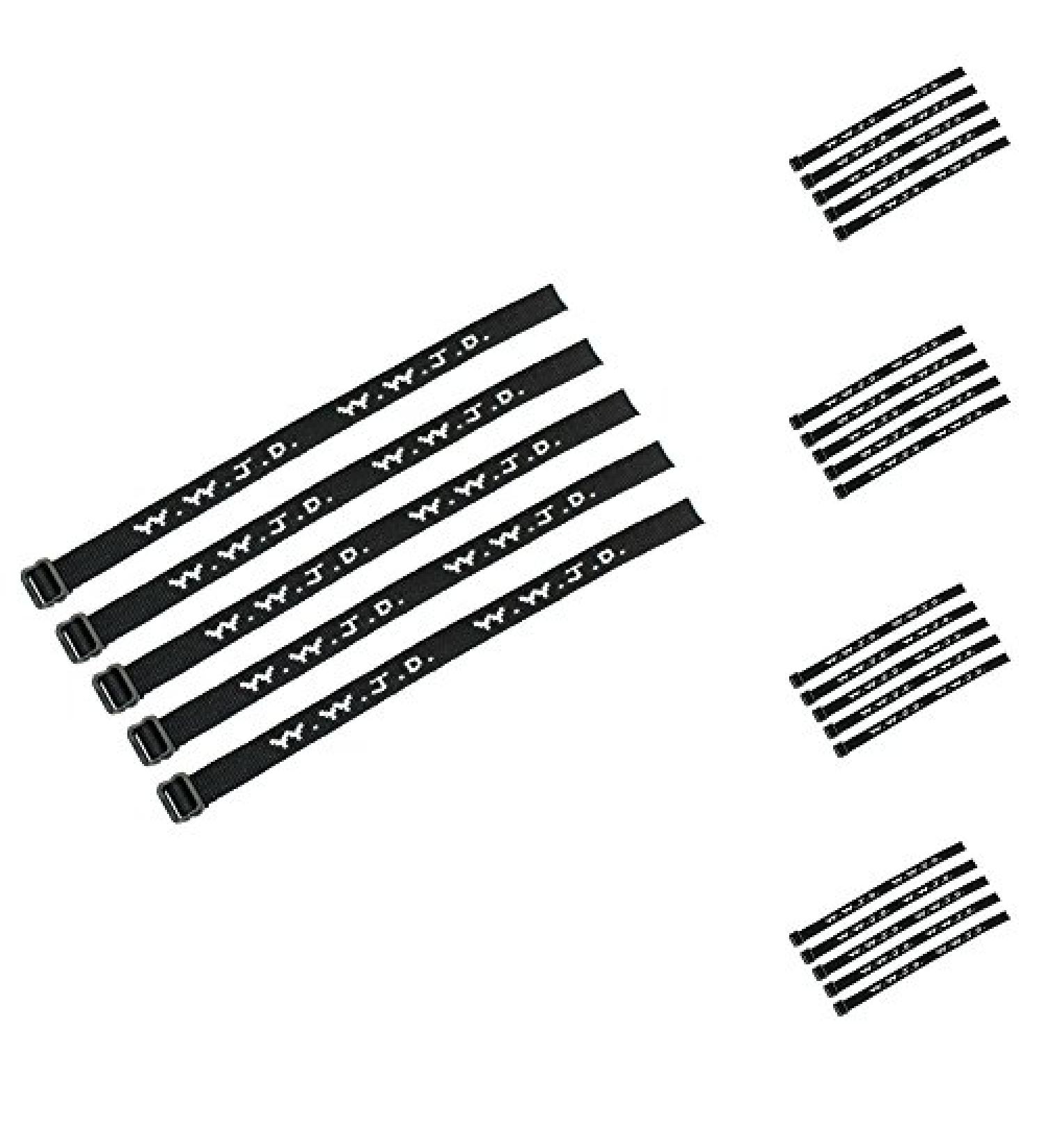 25 WWJD Bracelets - Black Woven Wristbands for Fundraisers - Christian Religious Bracelets - Buy Online on GoSupps.com
