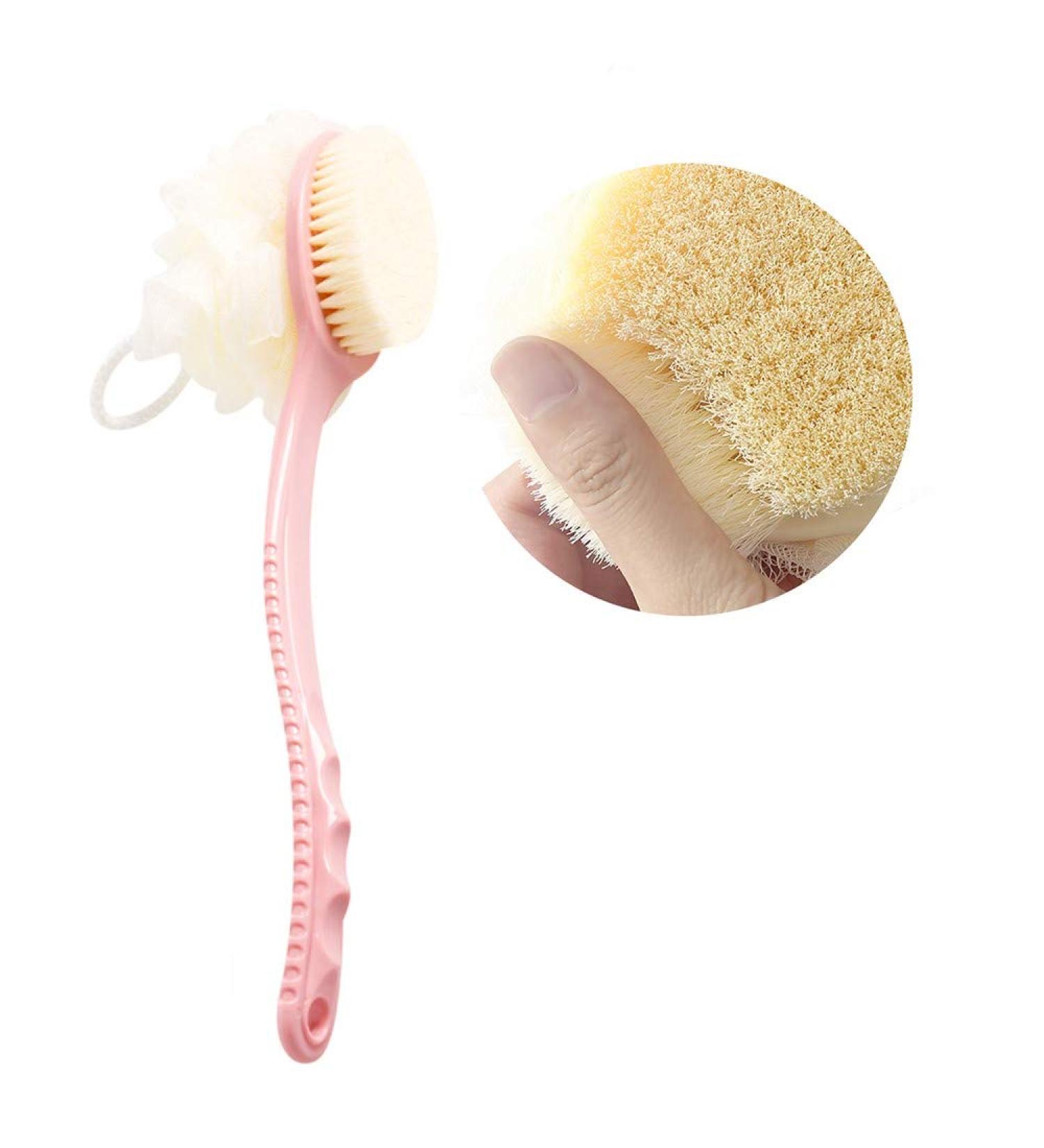 PMSHOP Long Handle Loofah Sponge Back Scrubber - Exfoliating Bath Loofah for Women and Men - Pink - Buy Online on GoSupps.com