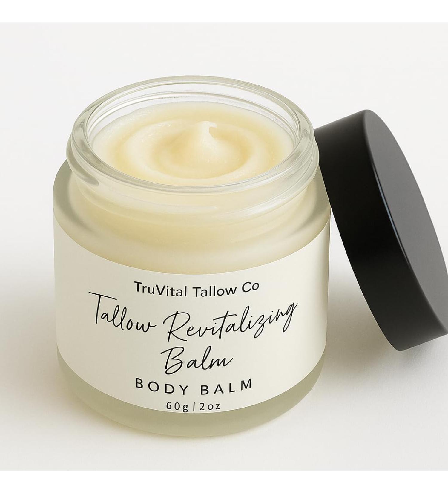 100% Grass-Fed Beef Tallow Moisturizer Balm for Dry Sensitive Skin - Natural Face & Body Cream - Vitamin-Rich Hydration 2oz - Buy Online on GoSupps.com