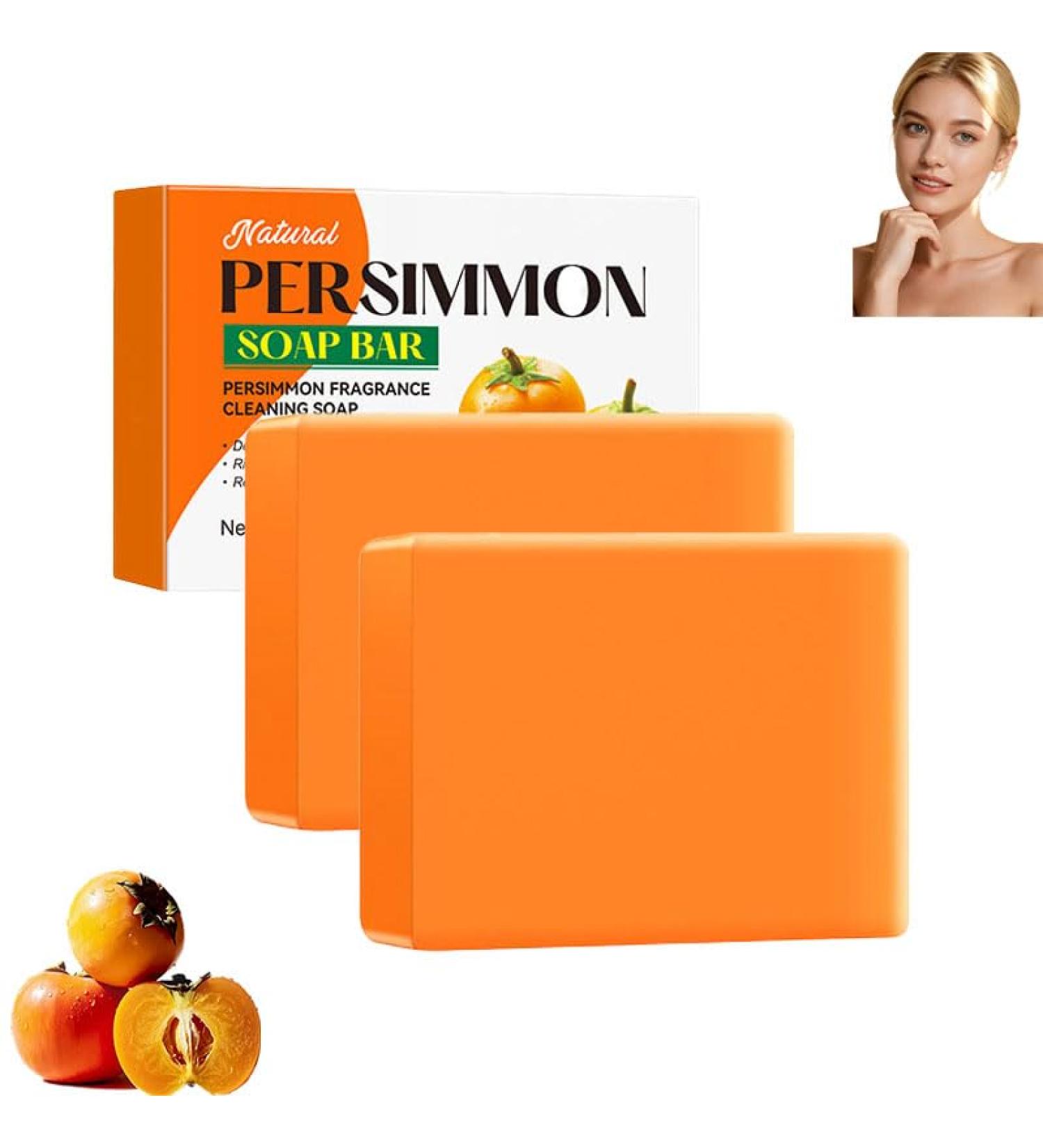  AJOG Kaki Soap Anti-Odor Deep Cleansing Moisturizing and Purifying Softens Skin 100g Vegetable Soap for Men and Women Face and Body Cleansing (2PCS) - Buy Online on GoSupps.com