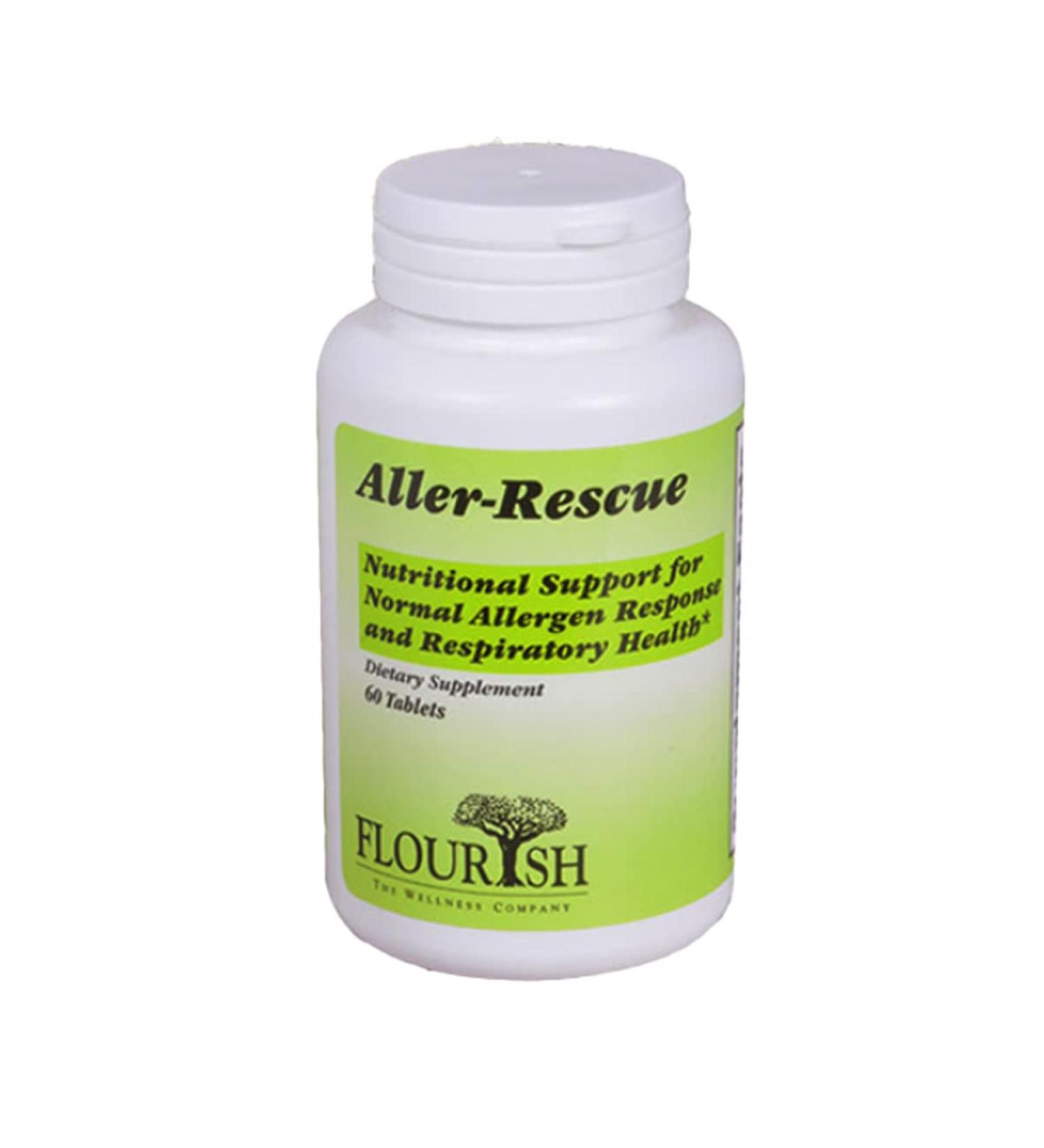 FLOURISH Aller-Rescue Nutritional Support for Normal Allergen Response and Respiratory Health Dietary Supplement 60 Tablets