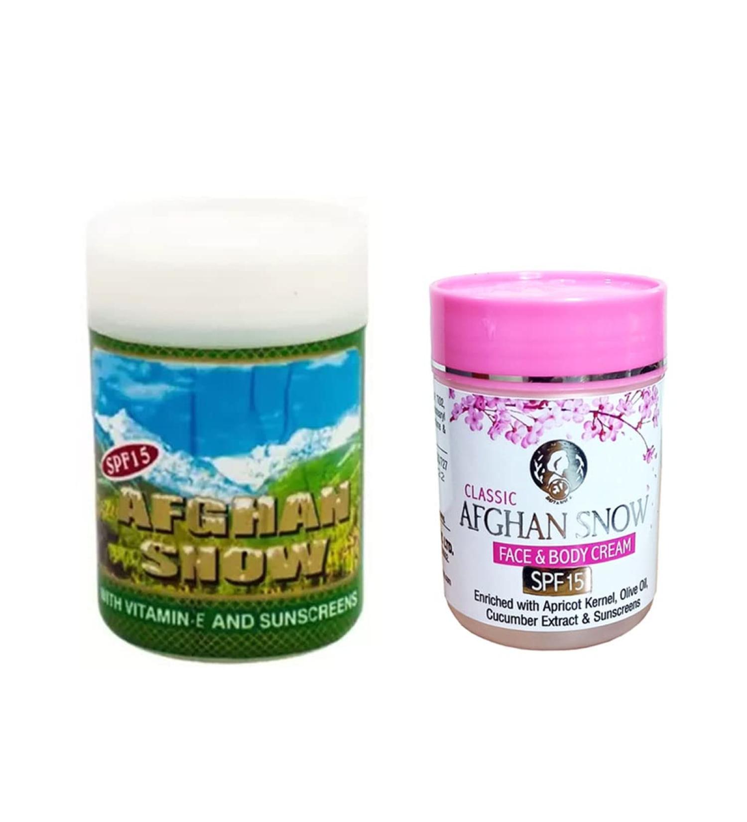 Buy Afghan Snow Skin Cream - 100g SPF 15 | Free Classic Afghan Snow Cream | International Shipping Available - Buy Online on GoSupps.com