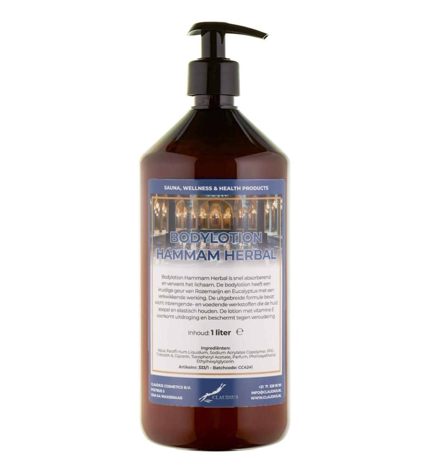 Claudius Hammam Herbal Body Lotion - 1 liter with pump (amber)