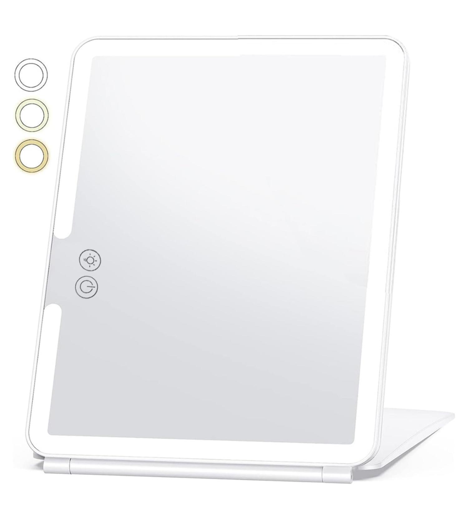 DEKLONPER Travel Makeup Mirror with 10X Magnifying Mirror 3 Color Lighting Accessories for Women - Buy Online on GoSupps.com