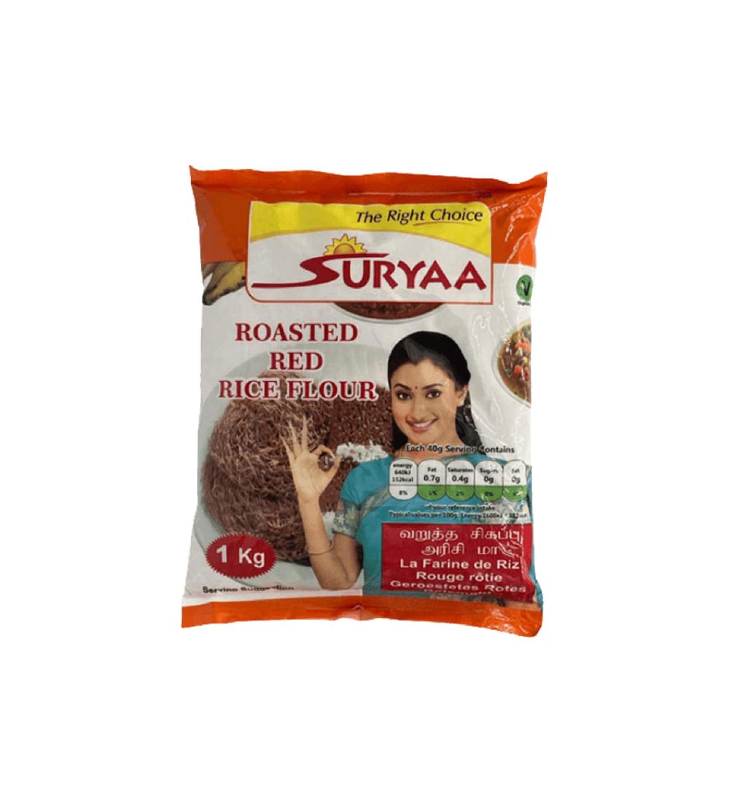 Suryaa Roasted Red Rice Flour | 1KG | Red Rice Flour | GMO Free | Vegan |Gluten Free | Rich Diet | High Fibre | Indian Origin