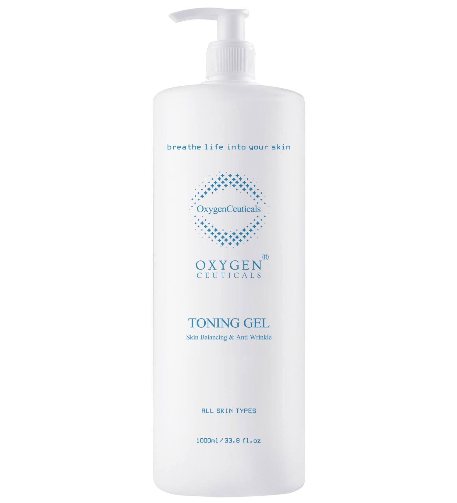 OxygenCeuticals Toning Gel Premium Hydrating Gel Toner with Centella & Licorice Root Extracts Adenosine Anti-Wrinkle Soothing Care for Dry & Sensitive Post-Treatment Skin. 33.8 fl.oz (1000ml) - Buy Online on GoSupps.com