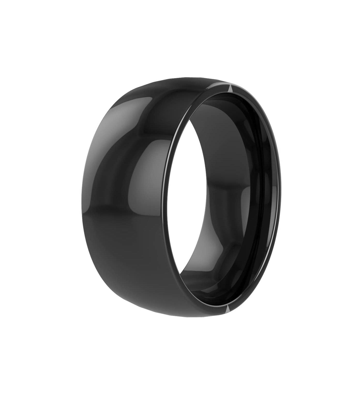 CatXQ Smart Ring Compatible with iOS Android 2 NFC Safe Quick Trigger Instruction (Phone/Location/SOS) Support Simulation of 4 ID/IC Smart Cards Waterproof Ceramic Ring for Men Women (Size:12) No.12 Black - Buy Online on GoSupps.com