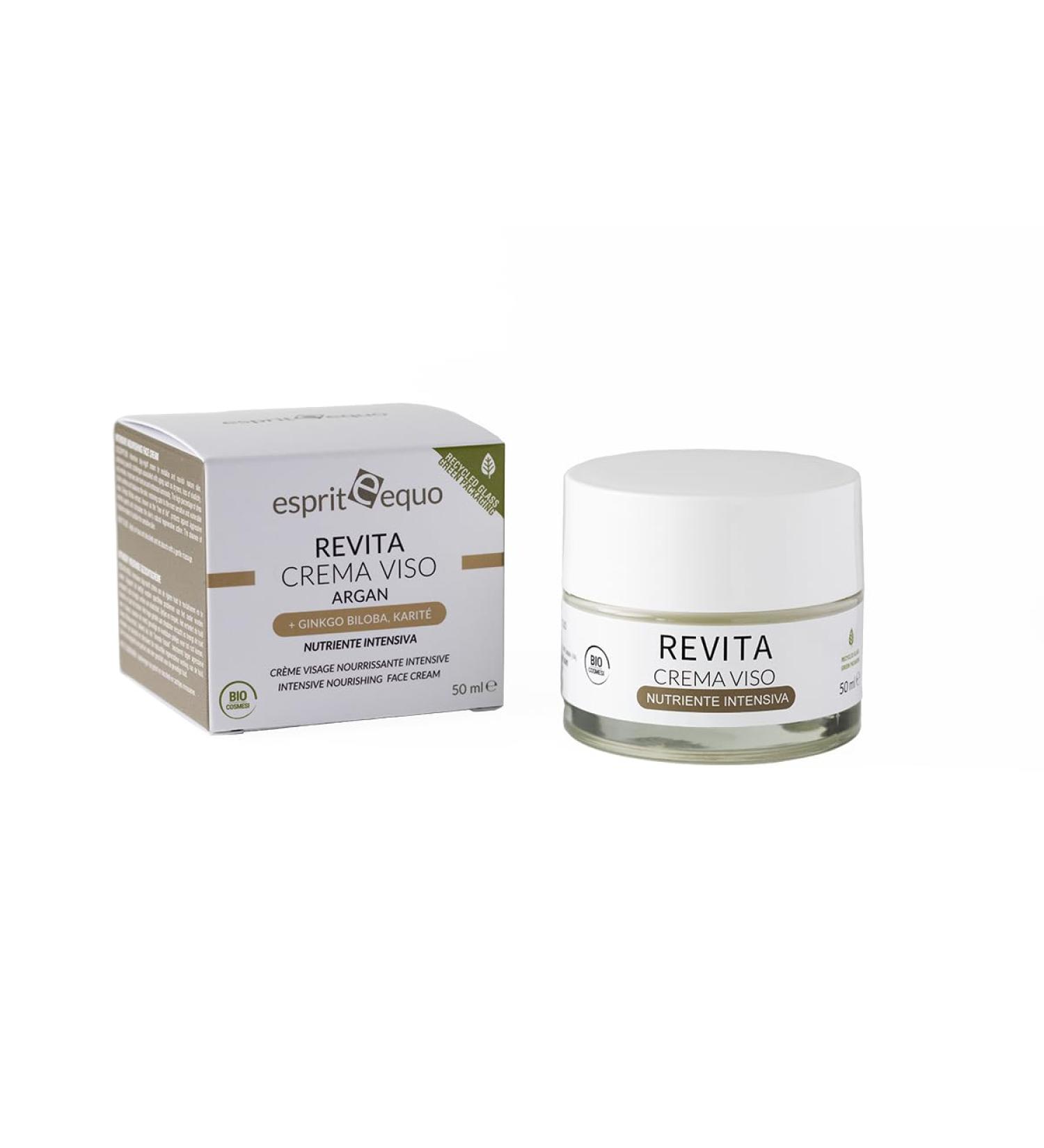  ESPRIT EQUO COSMESI BIOLOGICA CREMA REVITA - Ultra Nourishing Cream with Shea Ginkgo Biloba Vanilla and Argan Oil Almond Oil and Mosque Rose - 50 ml - Organic - Buy Online on GoSupps.com
