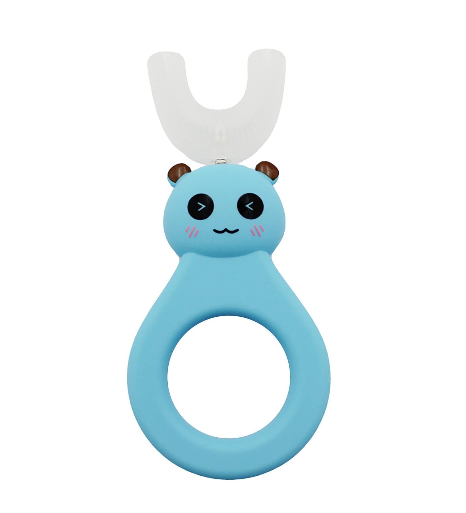 Panda U-Shaped Toothbrush Made of Silicone U-Shaped Children's Toothbrush 360 Thorough Cleaning Suitable for Children Aged 2-12 Years Little Surprise Blue Small (2 6 Years) - Buy Online on GoSupps.com