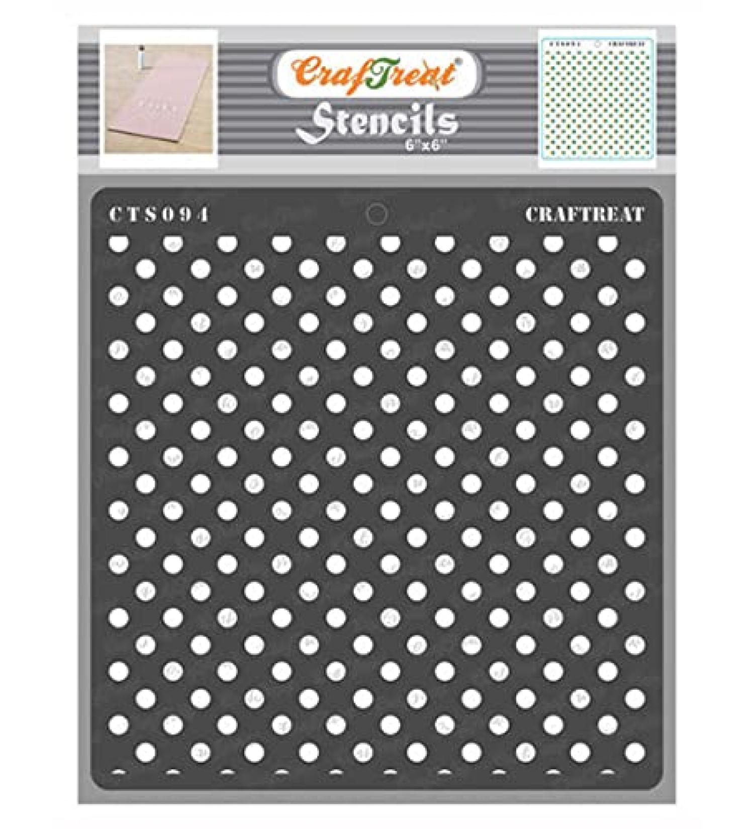 Bold Polka Dot Stencil for DIY Painting on Various Surfaces - 12x12 Inches - Reusable Craft Stencil for Large Patterns - Buy Online on GoSupps.com