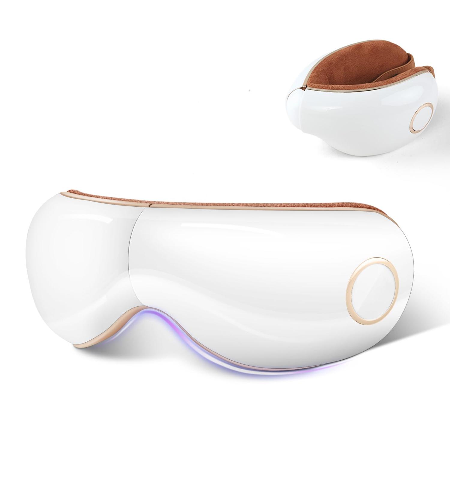 Premium Eye Massager with Heat - 5 Modes for Migraine Relief & Dry Eye Care | Vibration Temple Massager with Music - Perfect Relaxing Gift - Buy Online on GoSupps.com