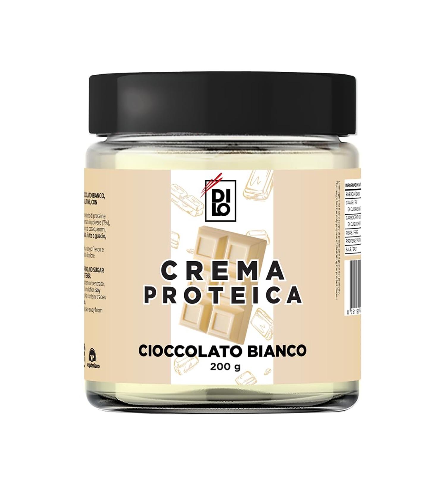 DILO - White Chocolate Spreadable Protein Cream No Added Sugar Gluten Free with 22% Protein - 200g - Buy Online on GoSupps.com
