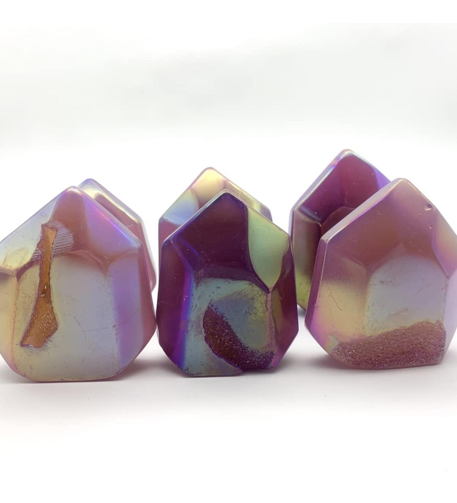 Gems for Decoration Natural Aura Electroplating Geode Agate Point Cluster Raw Quartz Polished Decoraction Decor s Aura Crystal - Buy Online on GoSupps.com