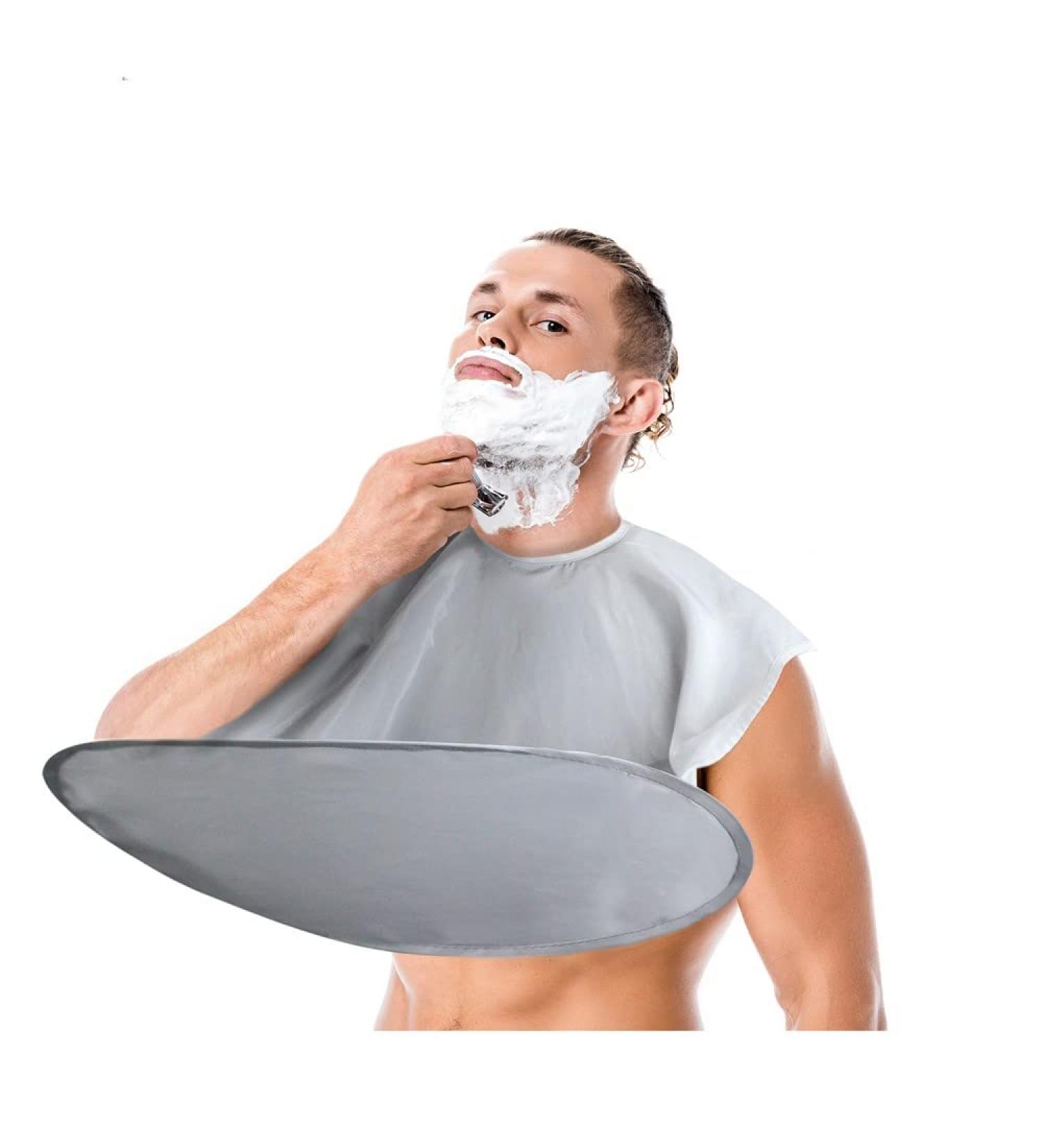 Beard Trimmer Catcher - Shaving Apron Bib for Men's Grooming Kit - BLACK - Buy Online on GoSupps.com