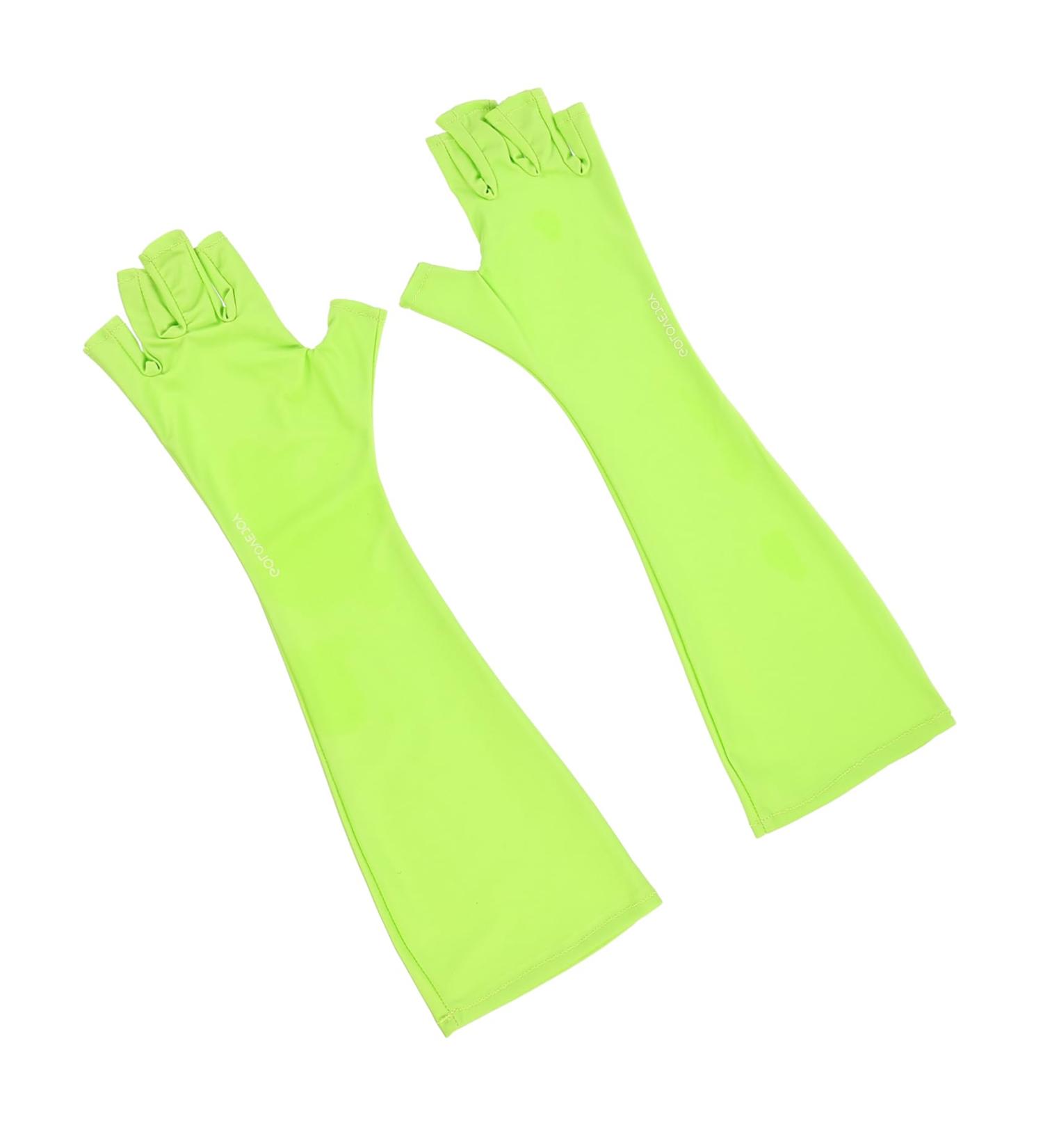 FRCOLOR 1 Pair Nail Gloves Manicure Art Gloves Gel Nail Glove Nail Care Gloves Glvoes Fingerless Manicure Gloves Fingerless Uv Sun Gloves Mj03 Anti-black Sleeve Polyester - Buy Online on GoSupps.com
