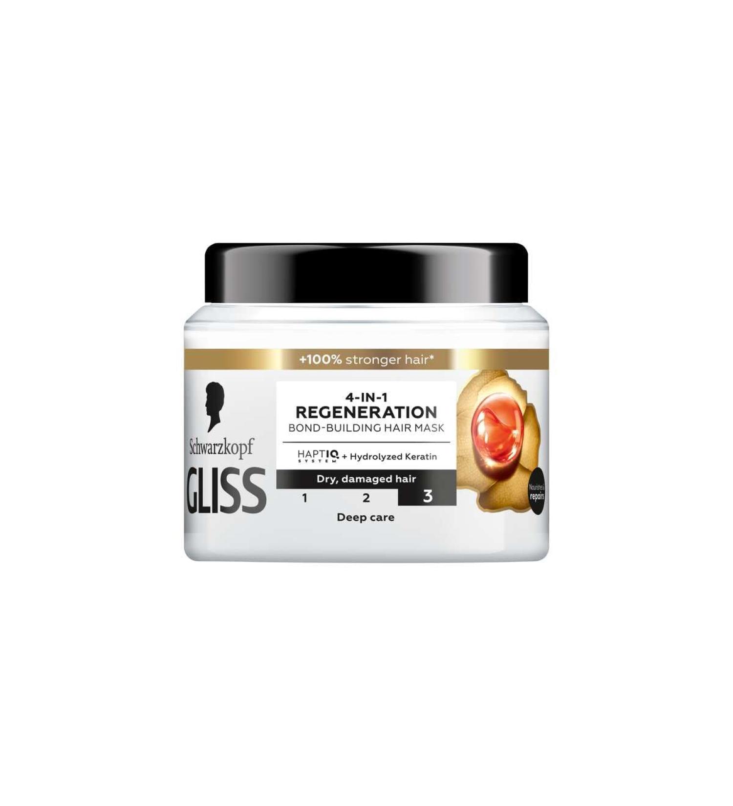 Schwarzkopf Gliss 4in1 Regeneration Hair Mask Dry Damaged Hair 400 ml - Buy Online on GoSupps.com