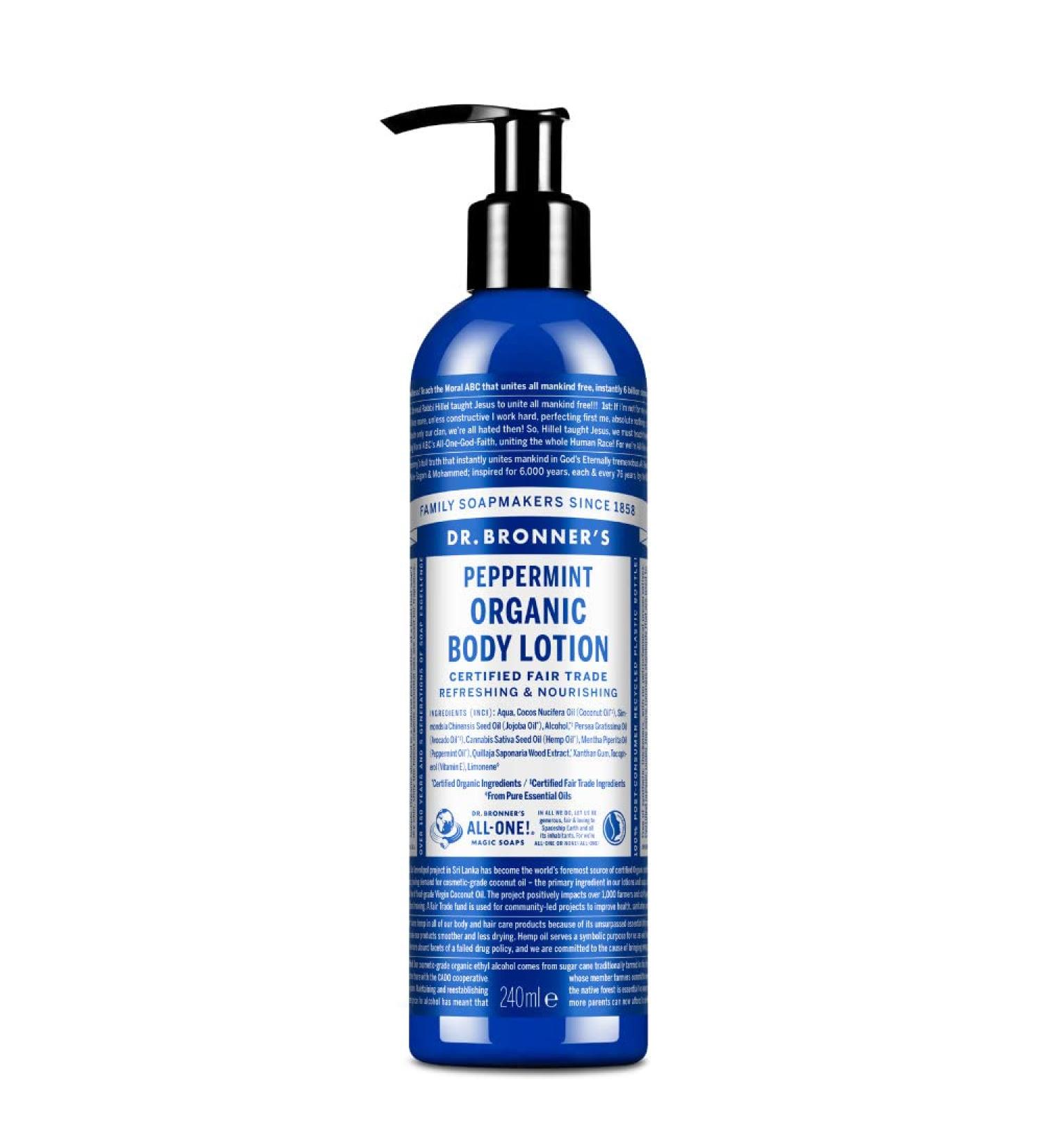Dr. Bronner's Peppermint Cream - 240 ml | Soothing Moisturizer for All Skin Types - International Shipping Available - Buy Online on GoSupps.com