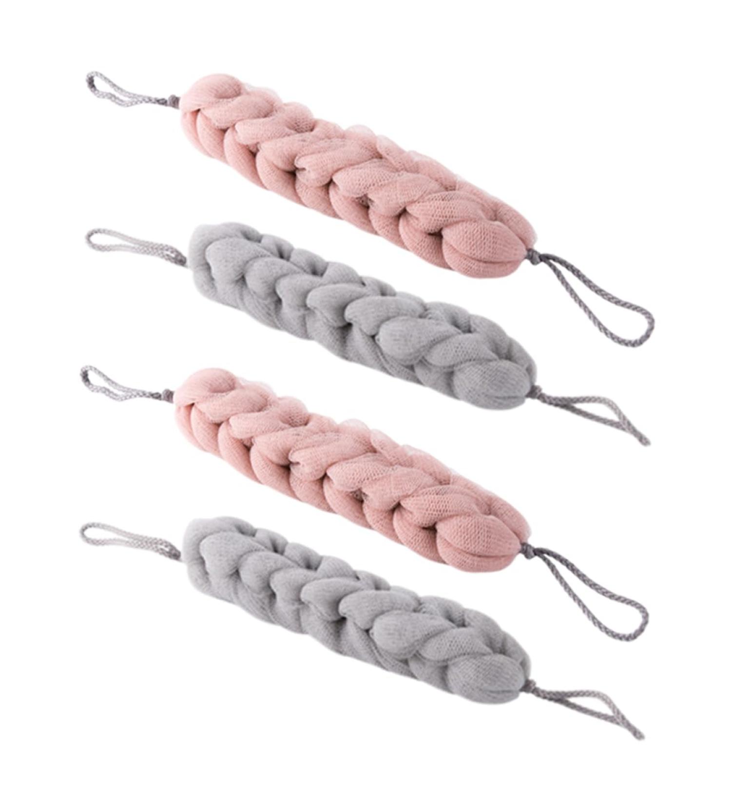 FRCOLOR 4pcs Natural Loofah Shower Pouf & Body Scrubber - Exfoliating Bath Sponge & Mitt for Spa-Like Experience - Buy Online on GoSupps.com