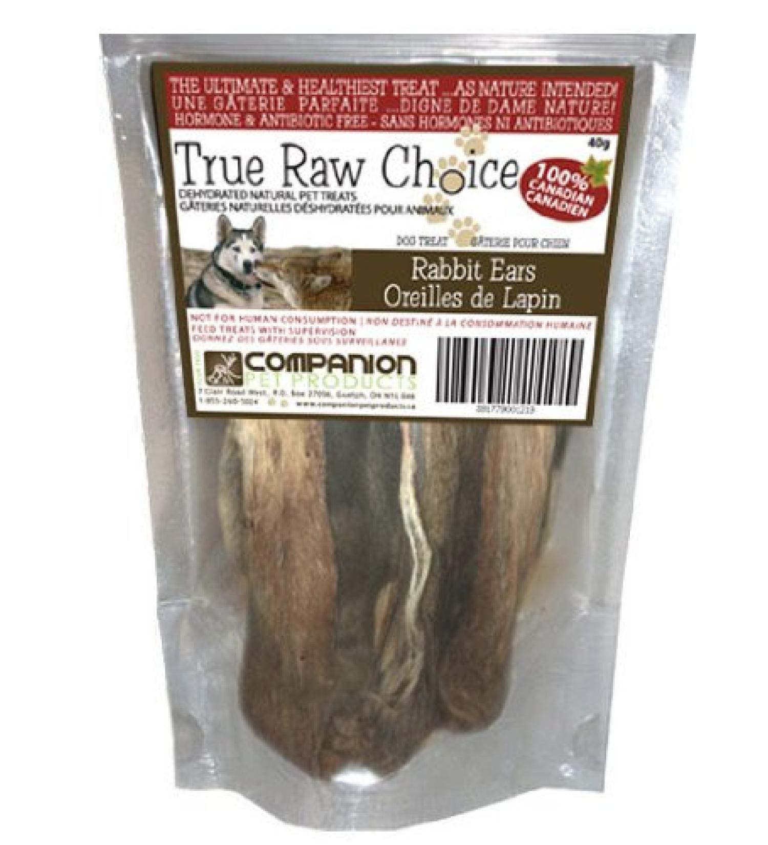 True Raw Choice PET-TCP-81522 80gm Rabbit Ears