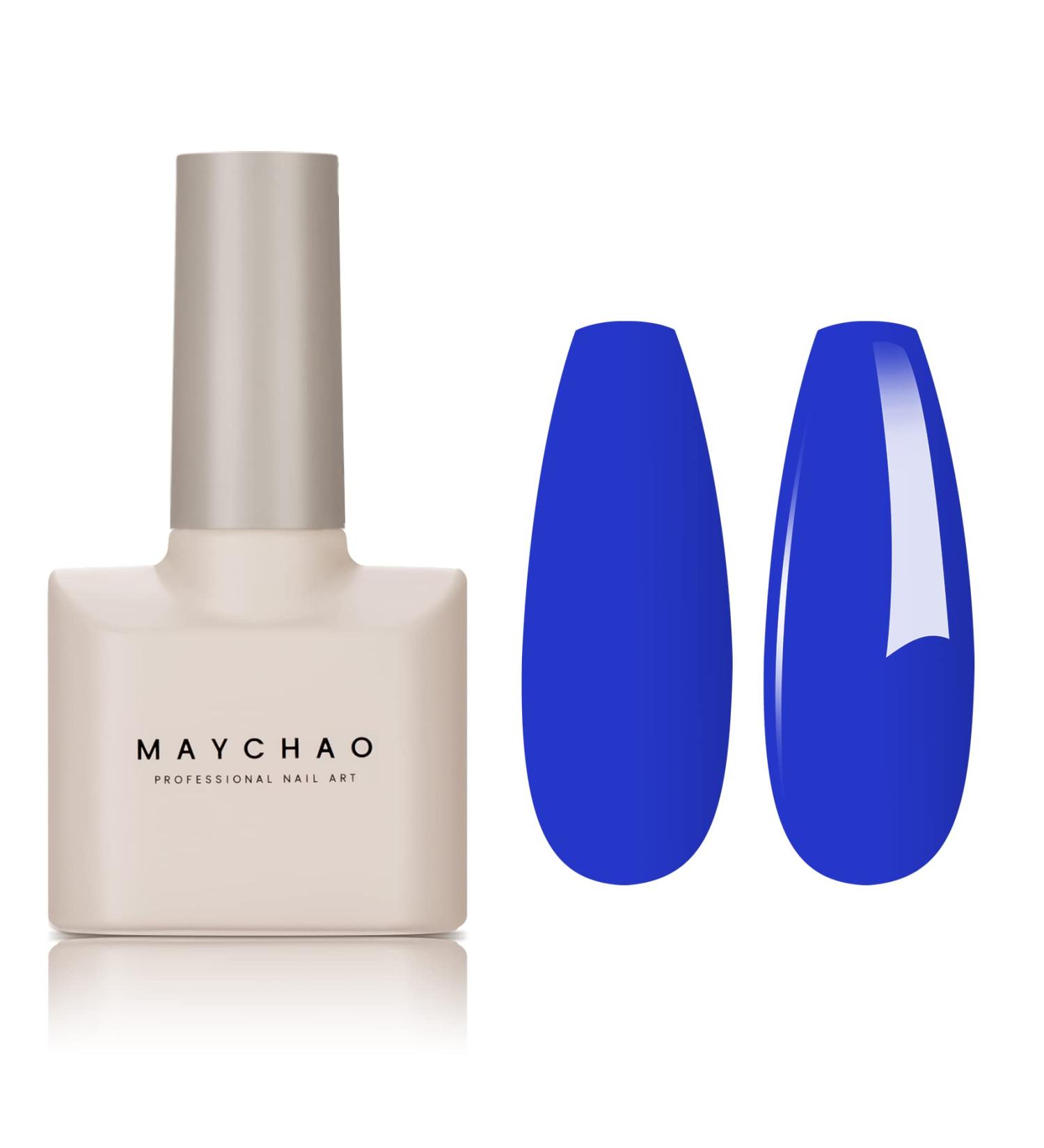 MAYCHAO 15ML Halloween Gel Nail Polish 1Pc Neon Blue Gel Nail Polish Soak Off UV LED Bright Blue Nail Polish Nail Art Starter Manicure Salon DIY at Home 0.5 OZ