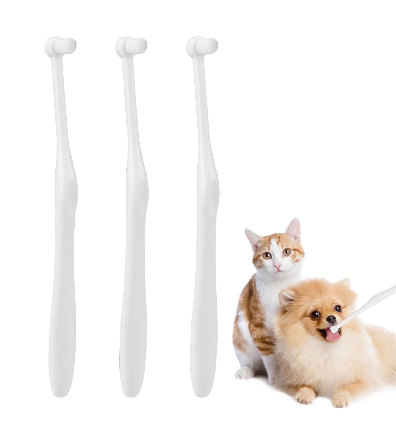 3Pcs Dog Toothbrushes Pet Toothbrush with Ultra Soft Nano Bristles Pet Cat Dental Care Oral Hygiene Toothbrush for Sensitive Pet Teeth Gums Puppy Kitten Toothbrush - Buy Online on GoSupps.com