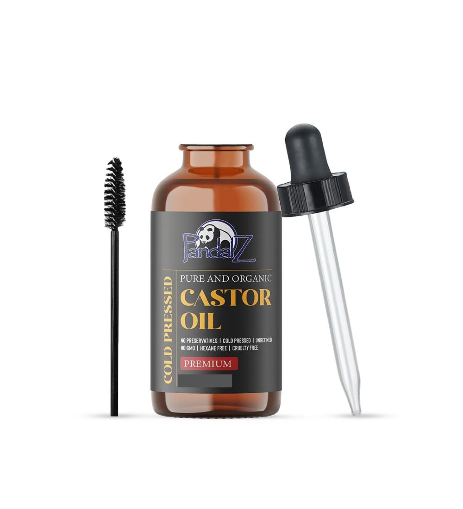 Organic Castor Oil 2oz - Cold Pressed Hexane-Free for Eyelashes Eyebrows Hair & Skin | Growth-Boosting Vegan Beauty Elixir - Buy Online on GoSupps.com