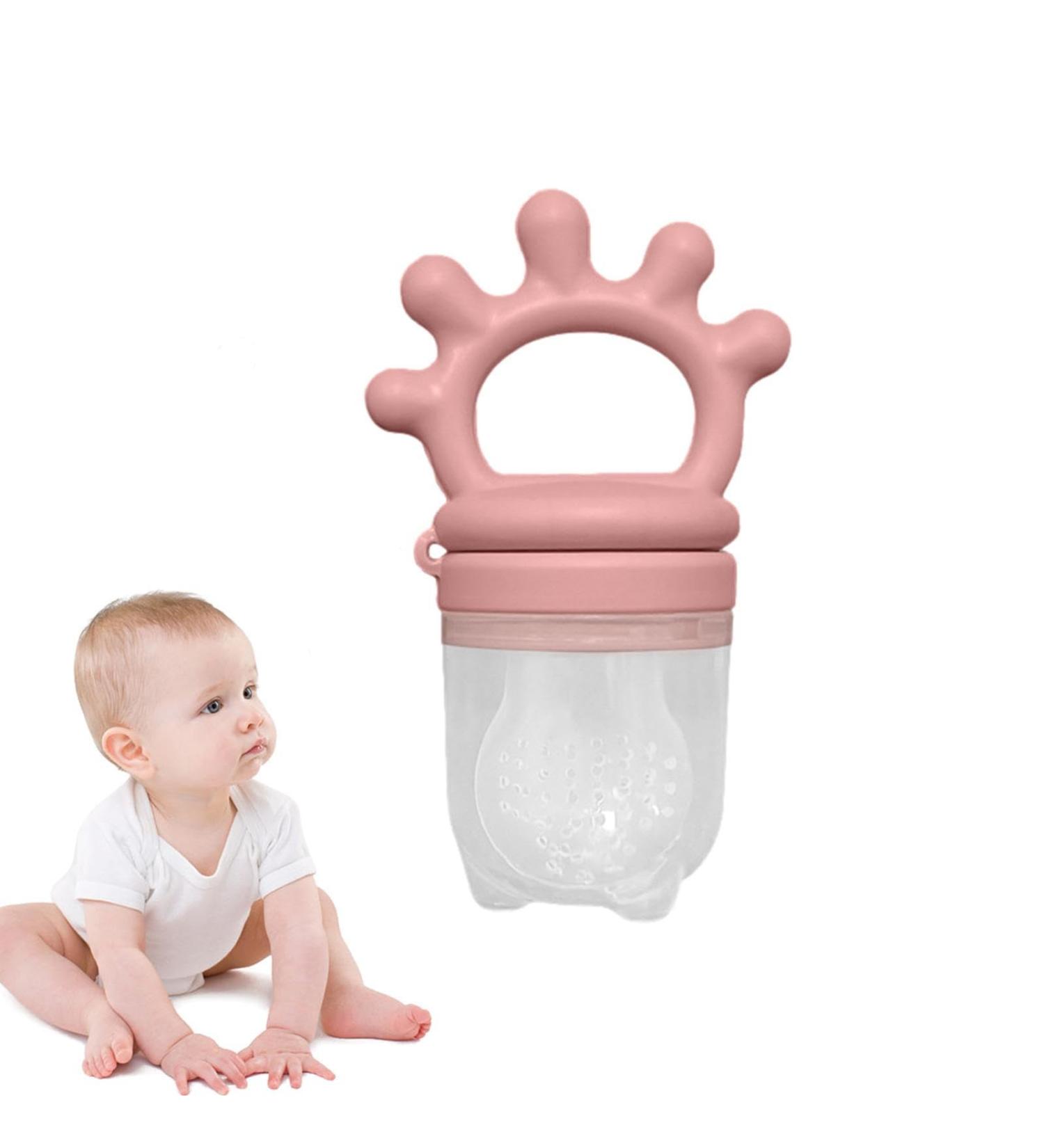 Freshy Toothing Pacifiers - Reusable Silicone Nipple Bite Toys & Fruit Feeders for Soothing Gums | Honhoha Rose Red - Buy Online on GoSupps.com