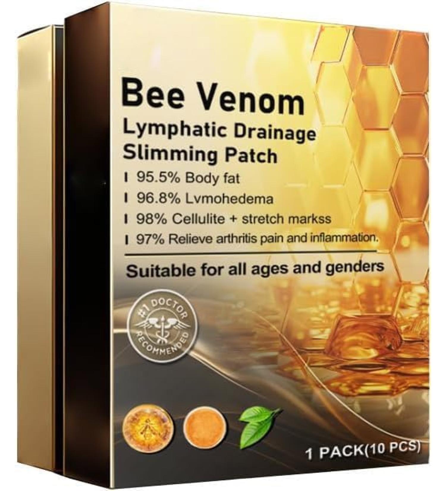 (Must effective) 5Box-50Pcs Bee Venom Lymphatic Drainage Slimming Patch | Bee Venom Slimming Patches for Women & Men | Suitable for Use by Individuals of All Ages - Buy Online on GoSupps.com