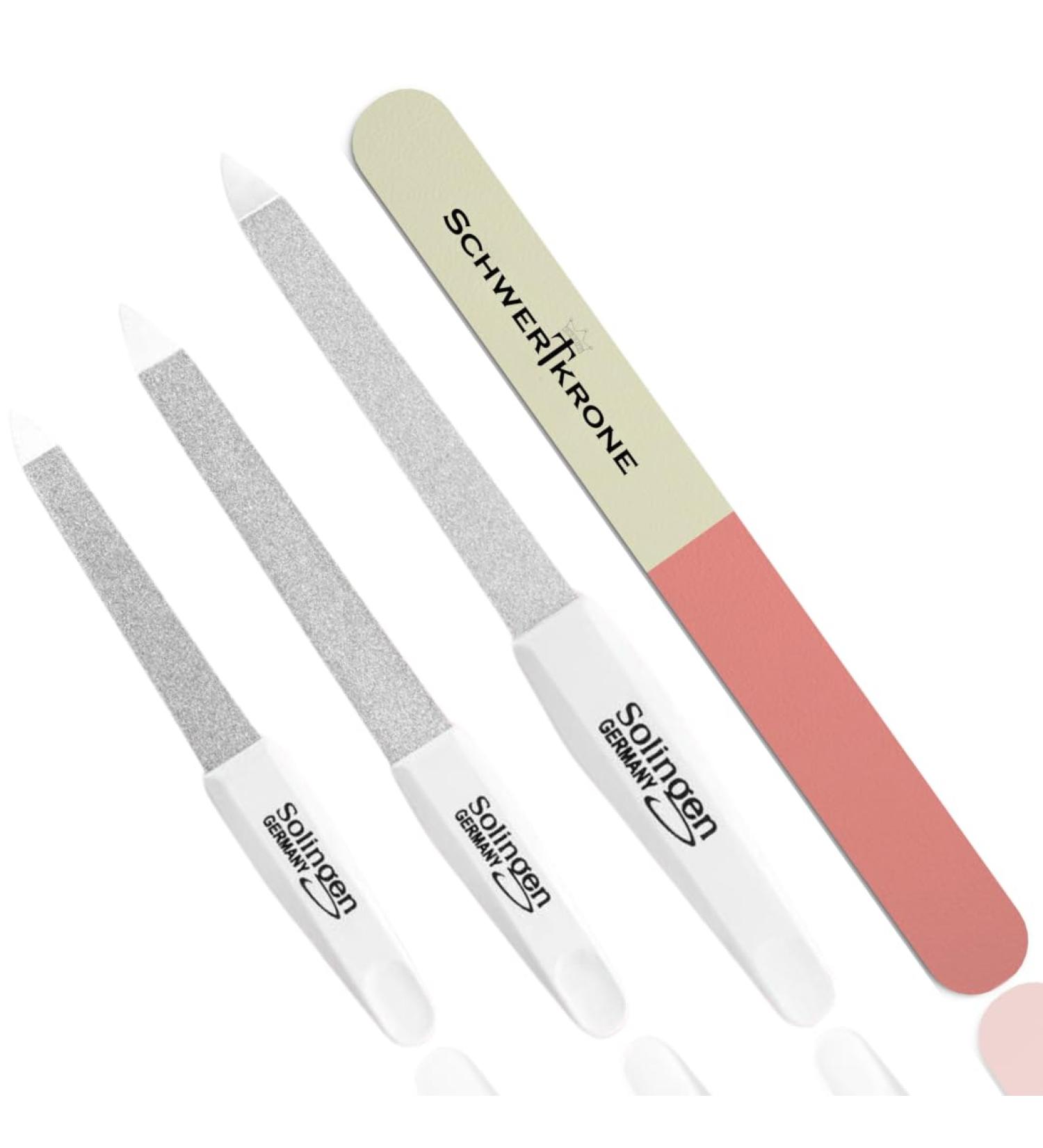 Premium Solingen Nail Files Set - 3 High-Quality Nail Files + Polishing File for Perfect Nails | International Shipping Available - Buy Online on GoSupps.com