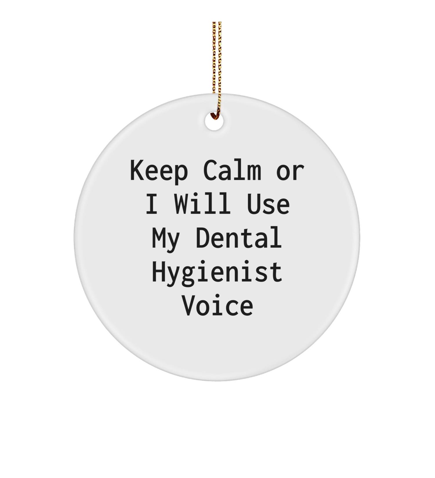 Funny Dental Hygienist Gifts Keep Calm Circle Ornament from Friends Gifts for Dental Hygienist Unique Holiday Mementos