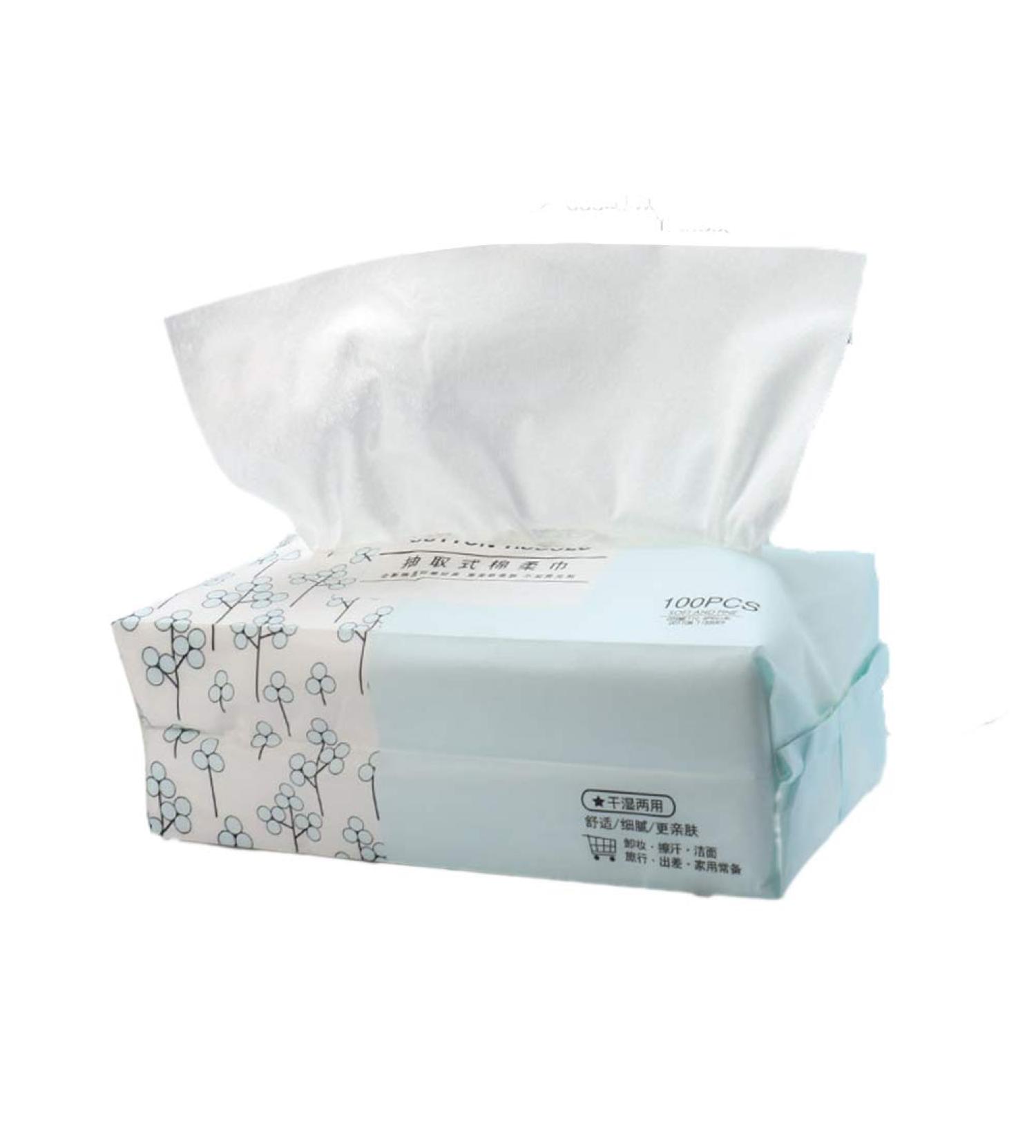 100pcs Disposable Cotton Tissue Face Towel Portable Cotton Pad for Makeup Remover Travel - Buy Online on GoSupps.com