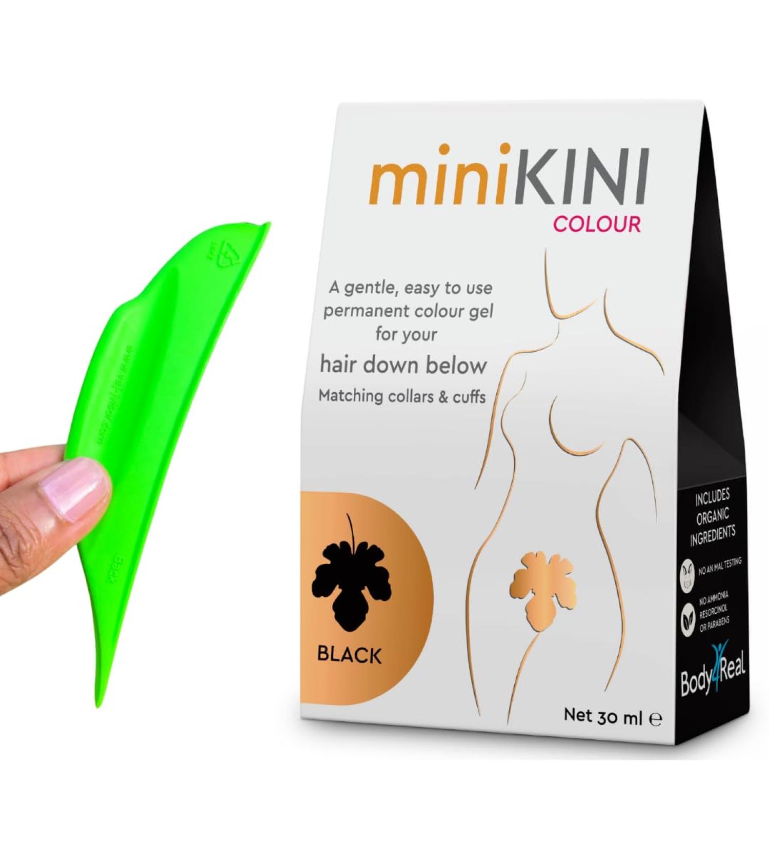 Black Permanent Bikini Hair Dye Minikini Colour for Hair Down Below and Va j-j Visor Intimate Area Protection Shield - Buy Online on GoSupps.com