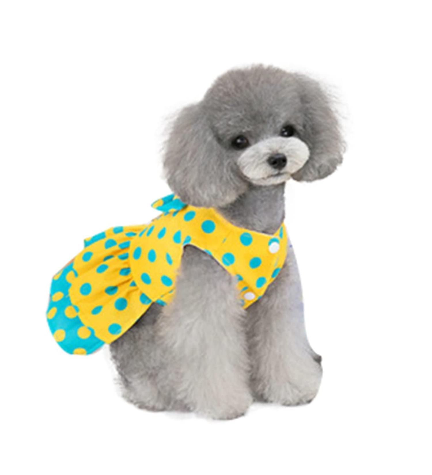 Shop Barrageon Dogs Kneid Sweet Princess Rock Clothing for Medium-Sized Pets - Yellow Bowknot Summer Outfit (2XL 40cm Back Length) - Buy Online on GoSupps.com