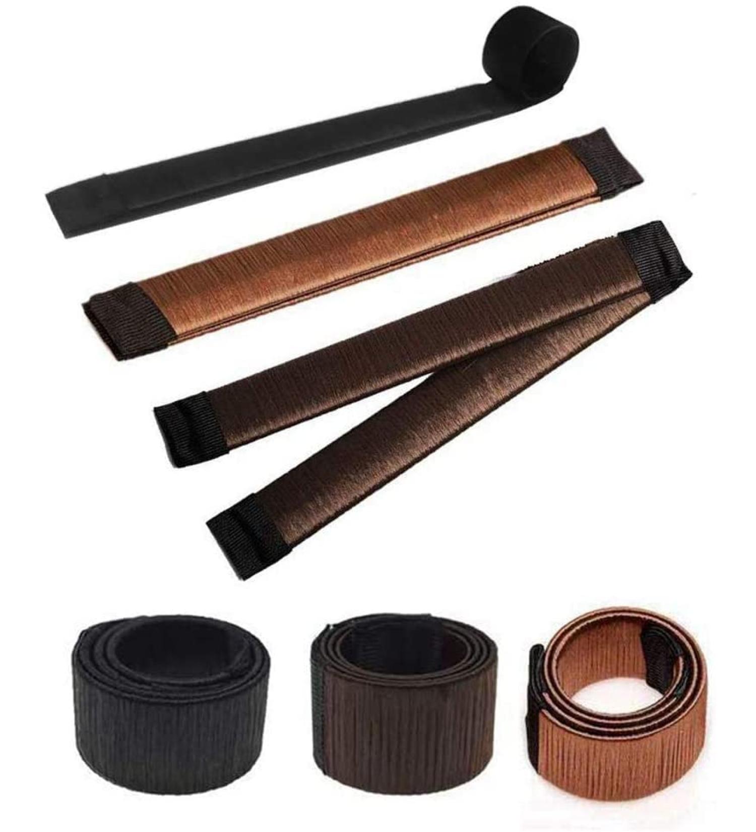 3-Piece Hair Bun Maker Set - Easy Snap Roll Nets for Women & Kids - French Twist Styling Tool - Brown - Buy Online on GoSupps.com